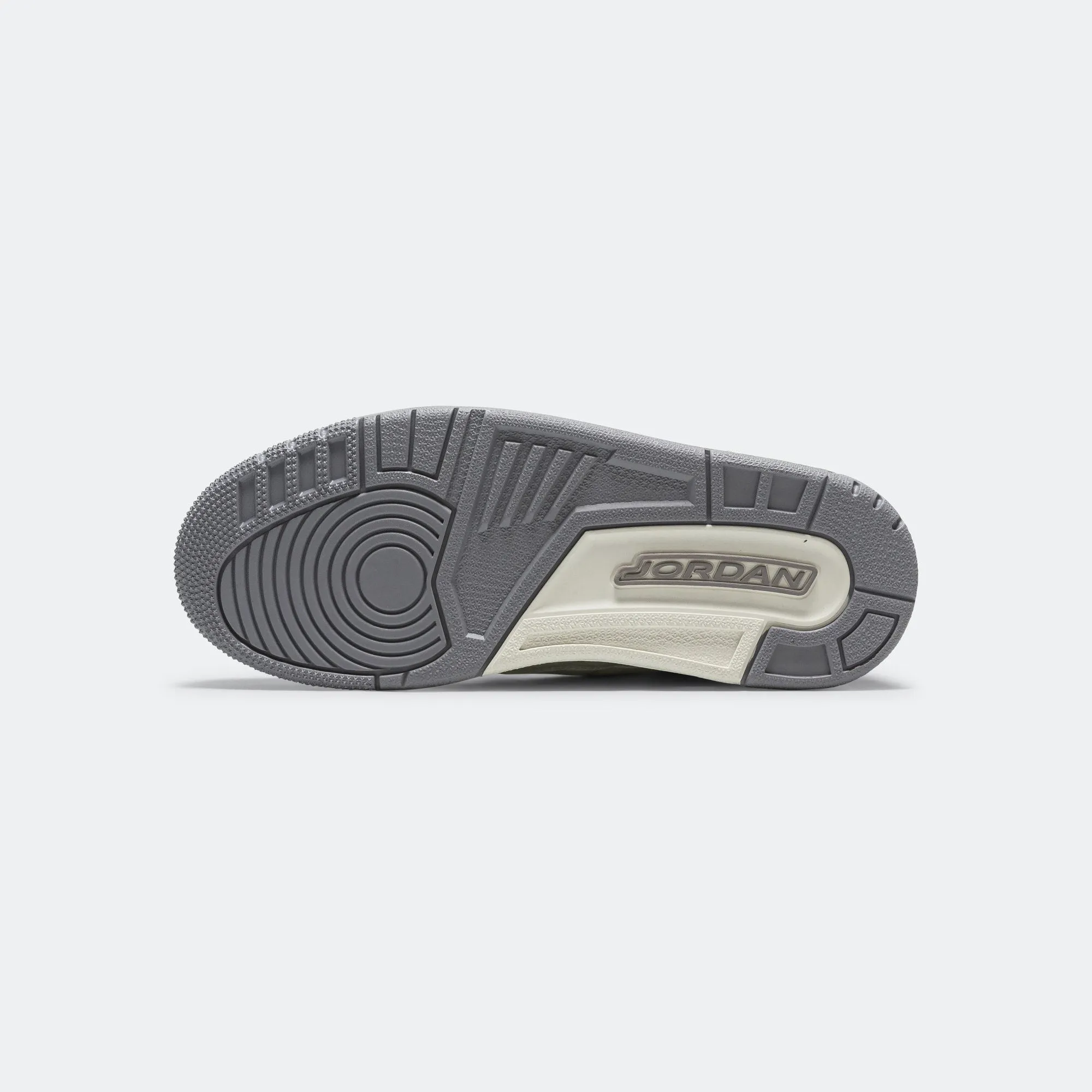 Womens Air Jordan 3 - Sail/Cement Grey-Metallic Silver Home Comfort Abrasion Resistant TPU