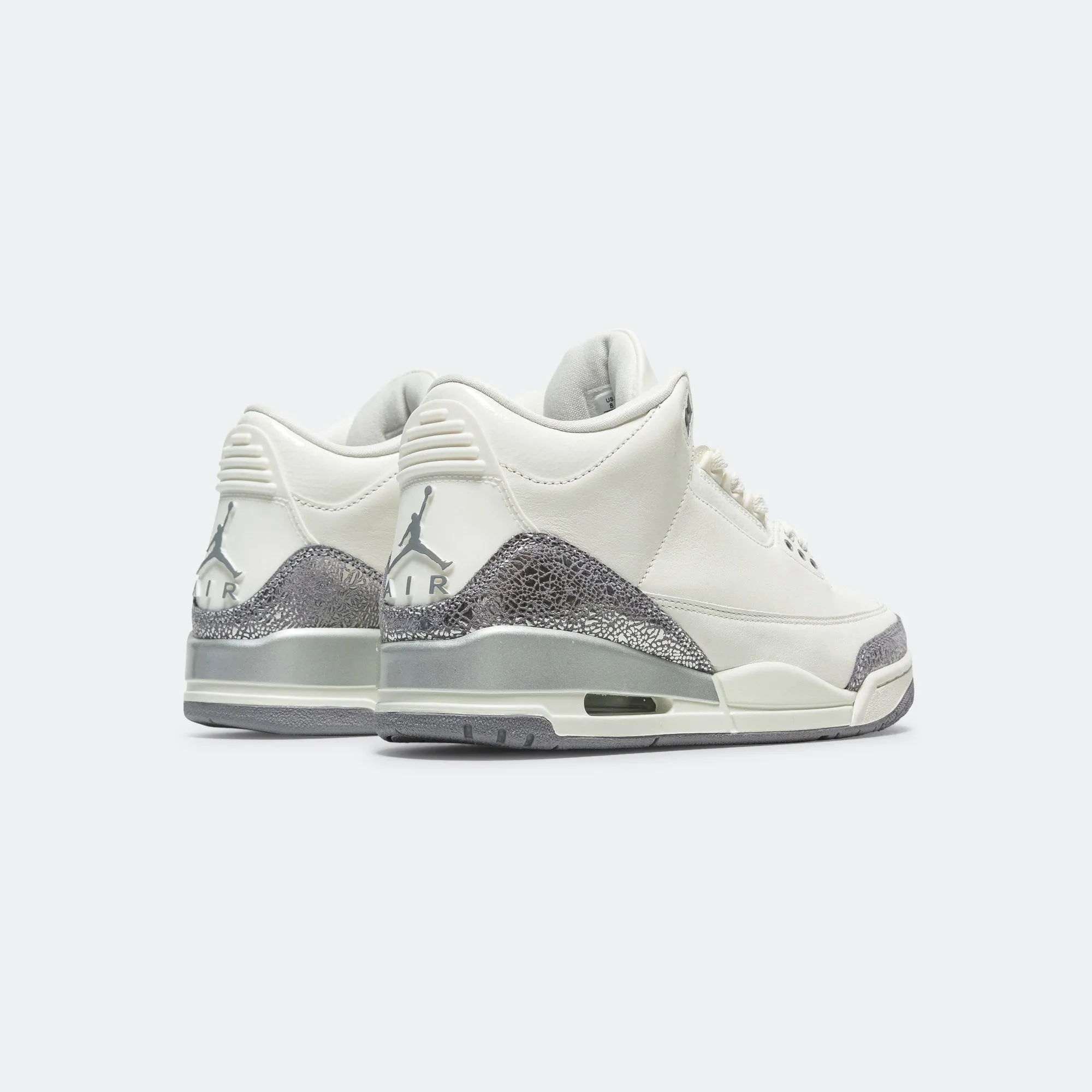 Womens Air Jordan 3 - Sail/Cement Grey-Metallic Silver Structured Choice Fashion Fit