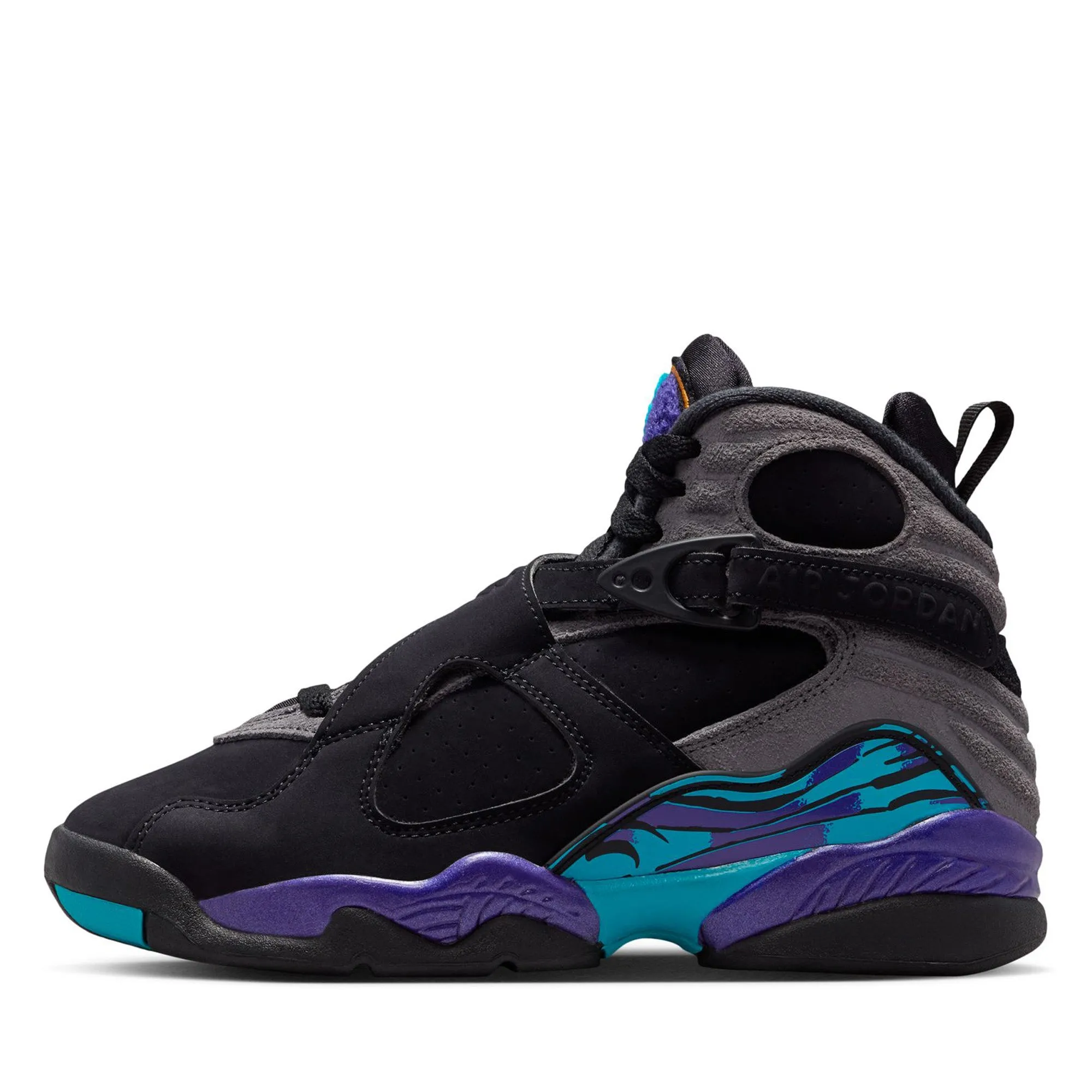 Stretchable Collar Quick design Air Jordan 8 Retro 'Aqua' (GS) - Black/Multi