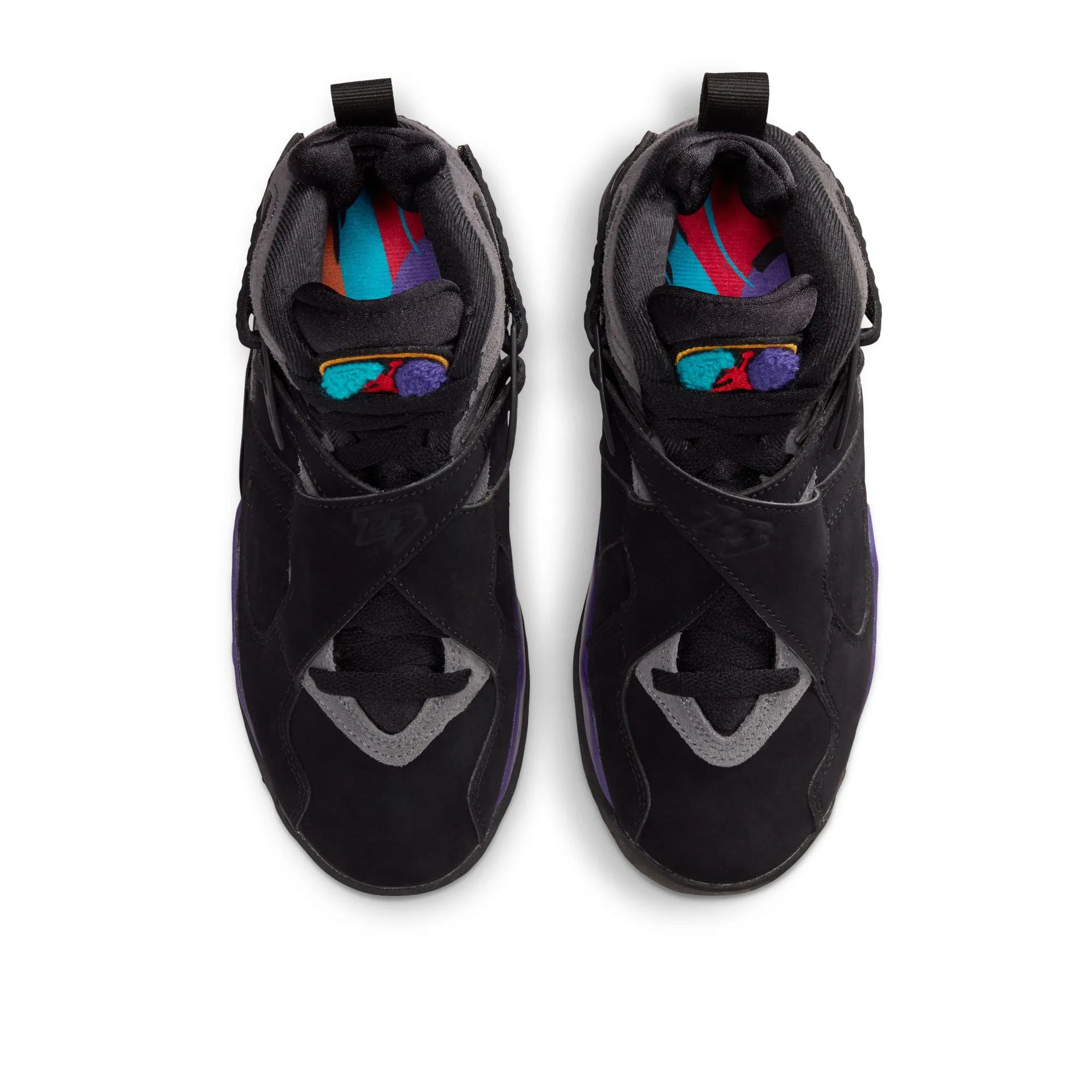 Cush Pad Reflective details Air Jordan 8 Retro 'Aqua' (GS) - Black/Multi