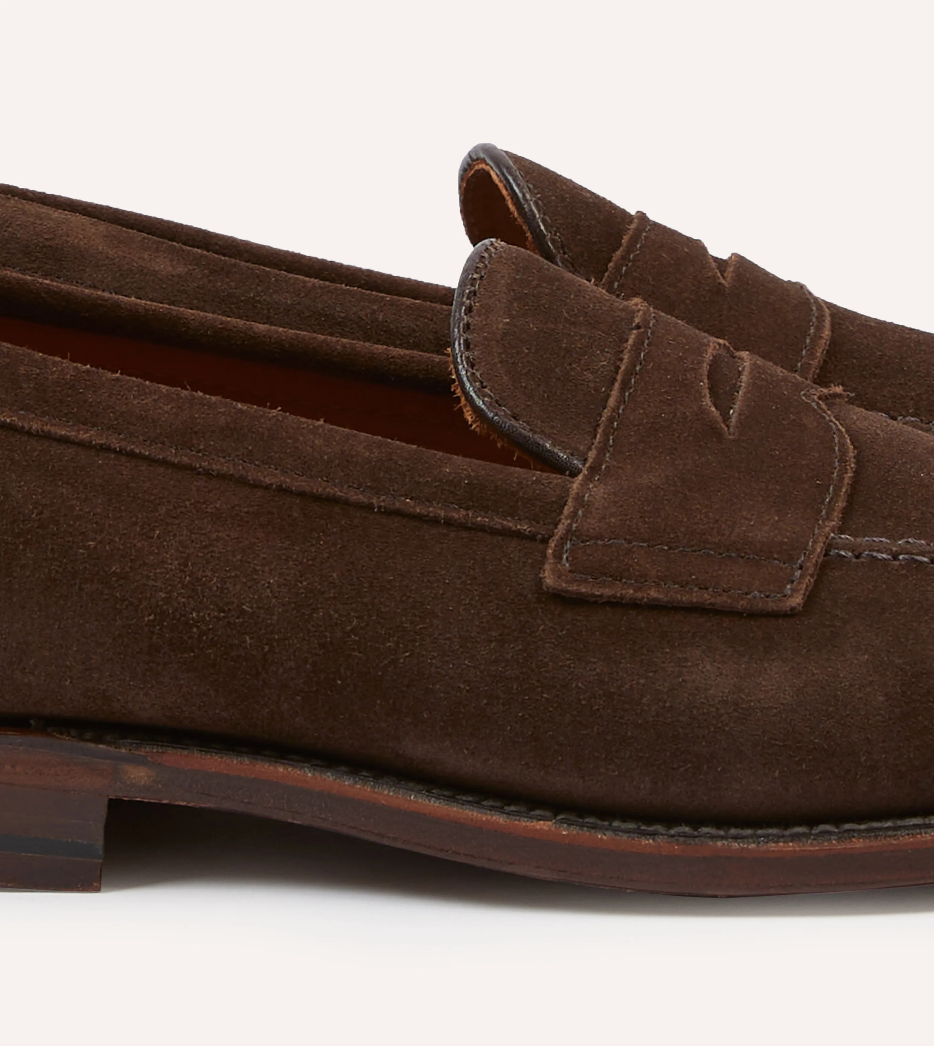 Alden Brown Suede Penny Loafer Mono Shade Smooth Grain