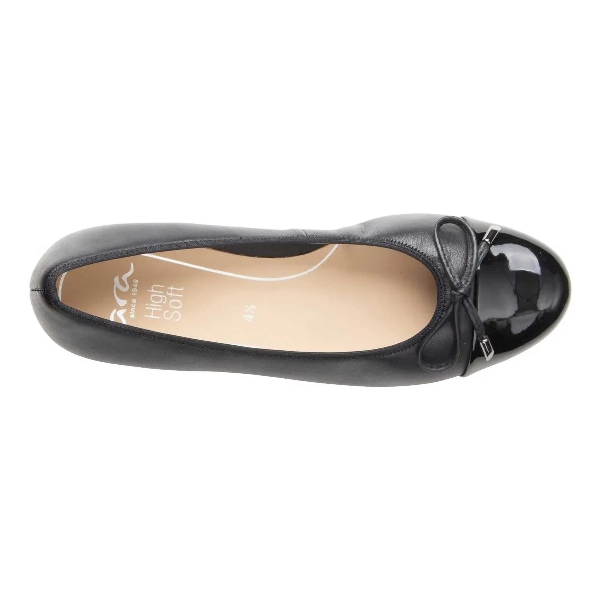 Timeless Style Ara Women's Belinda Leather/Patent Tip Black