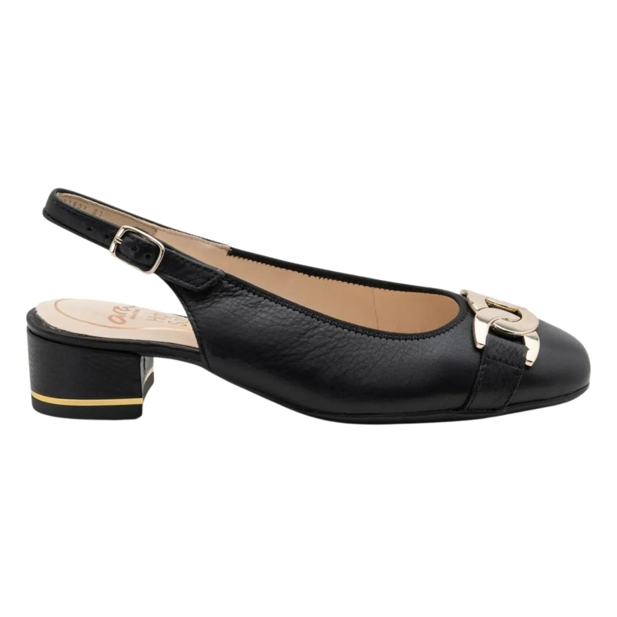 Ara Women's Gallant Slingback Black Leather Korean Shade Dressy Style