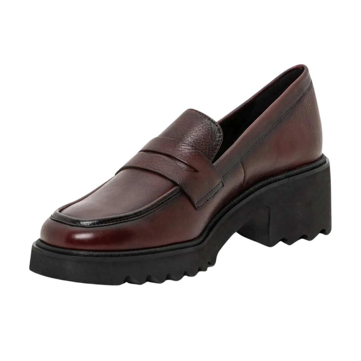 Rich Feel Soft Cushioning Ara Women's Prism Platform Penny Amarone Calf Leather