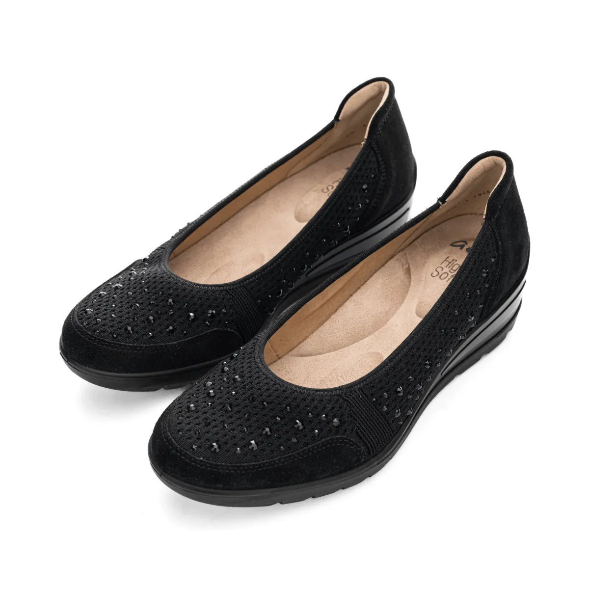 Urban Mode Medium Heel Ara Women's Zephyr Black Woven Suede