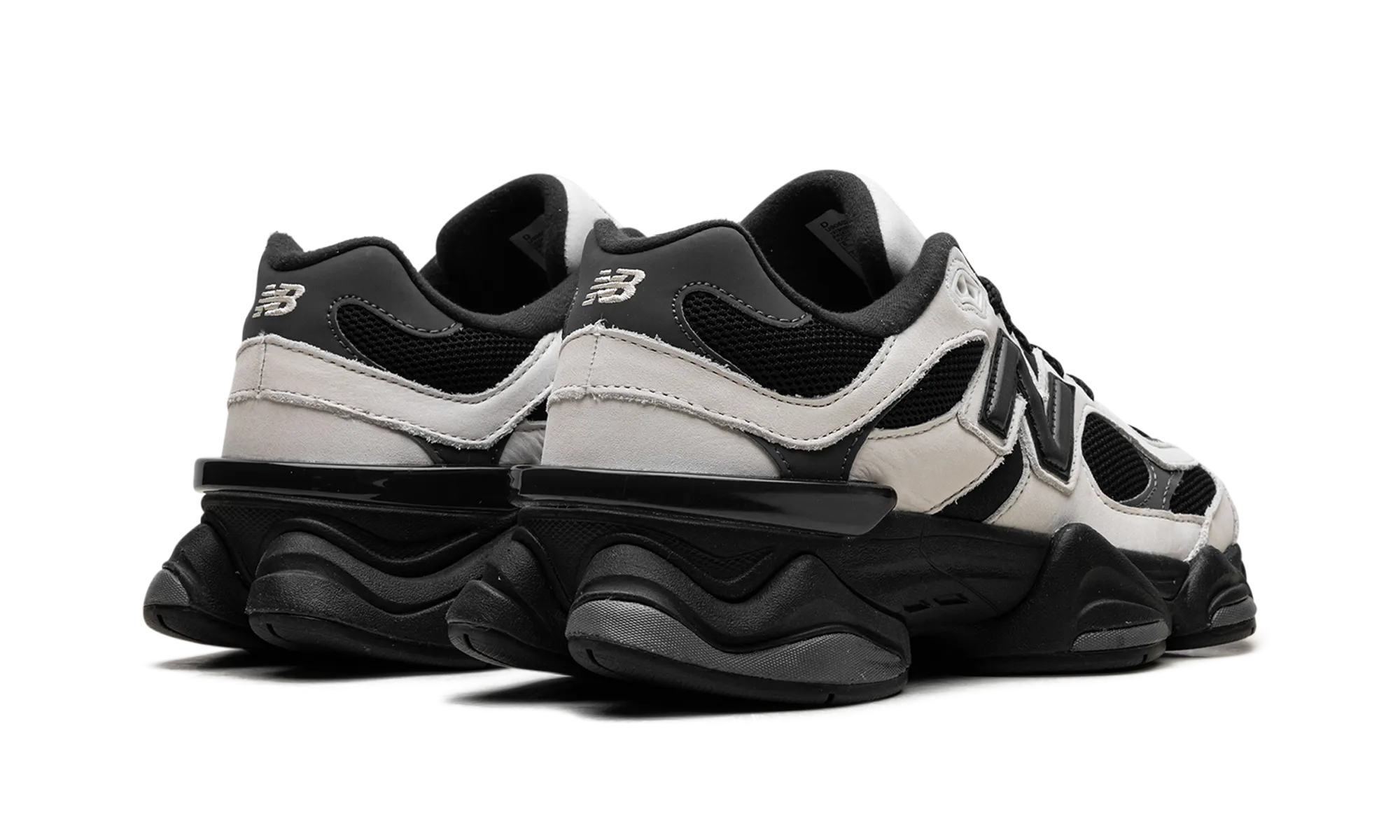9060 "Off White Black" elastic - lace shoes