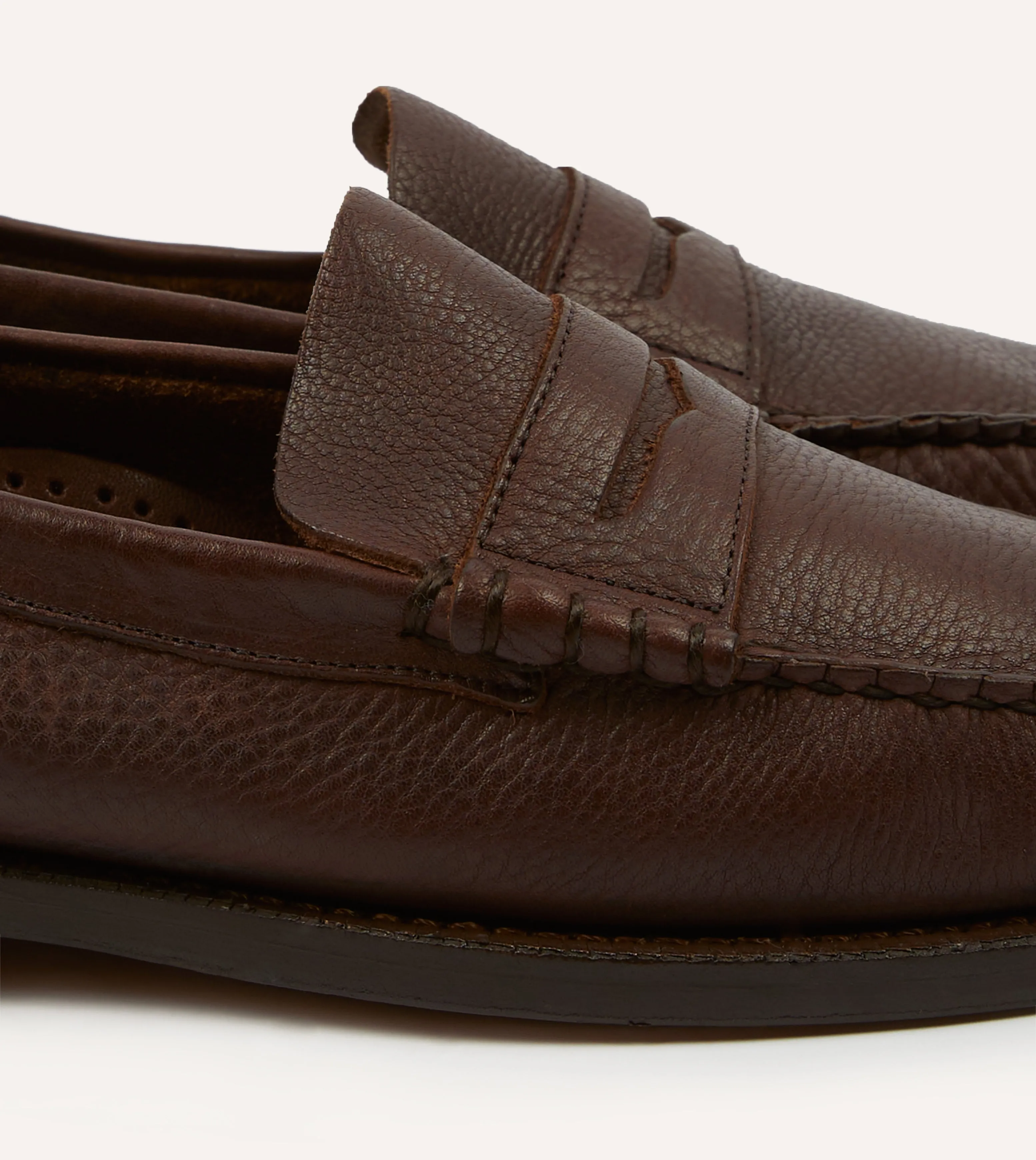 Drake's by Sebago Citysides Dan Bison Leather Loafer Wedge Sole