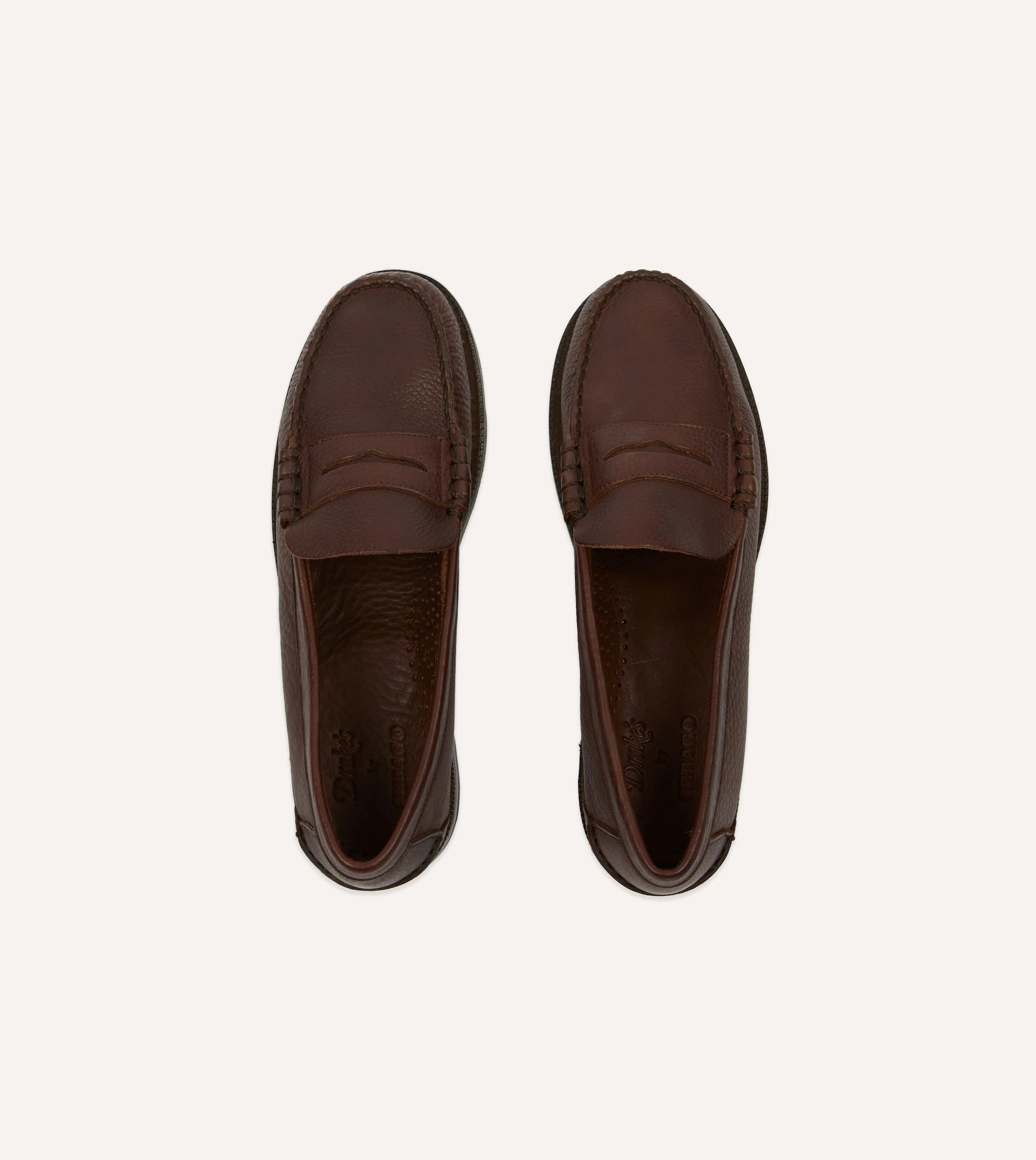 Drake's by Sebago Citysides Dan Bison Leather Loafer Lead Step Functional