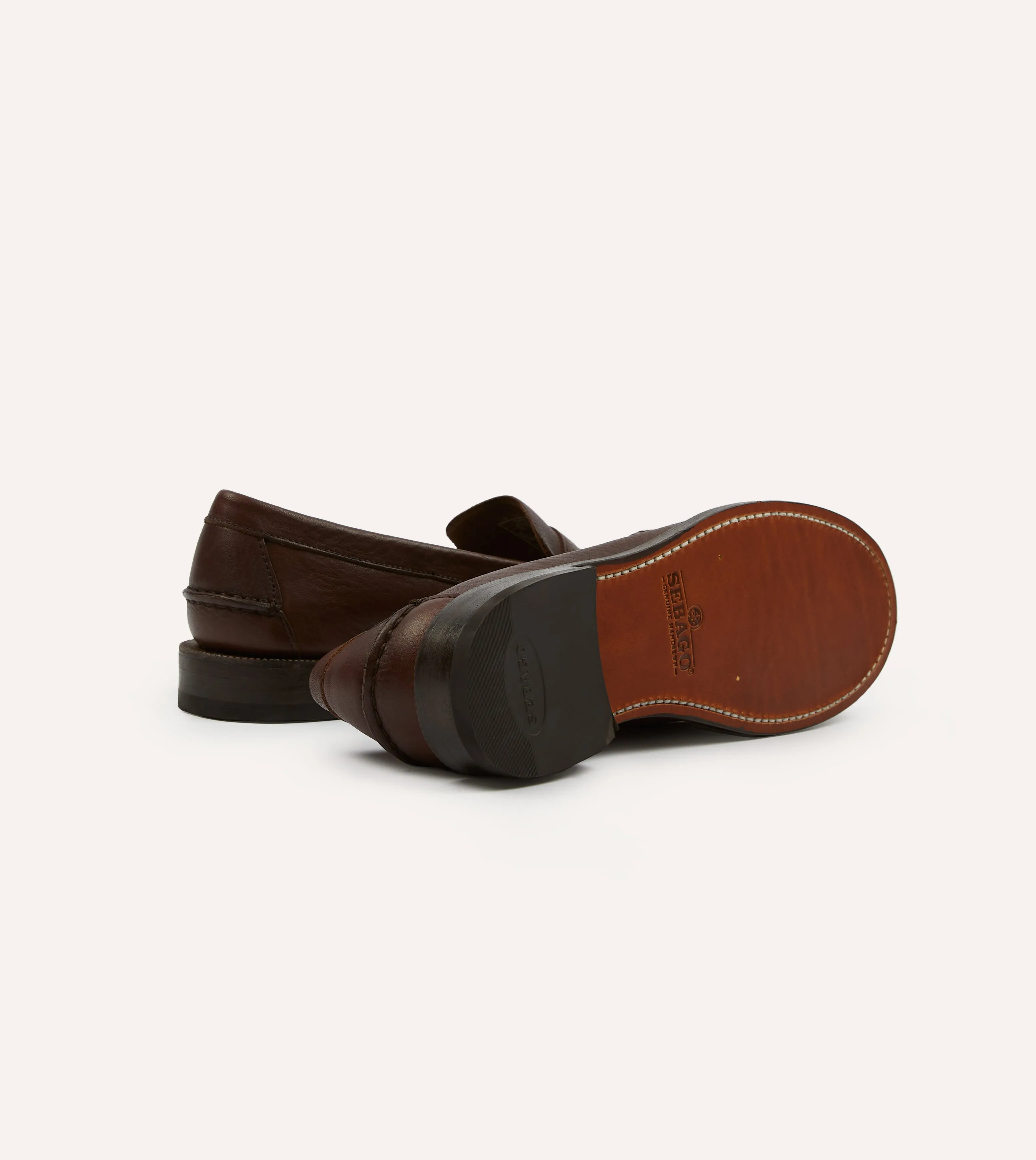 Drake's by Sebago Citysides Dan Bison Leather Loafer Exact Size