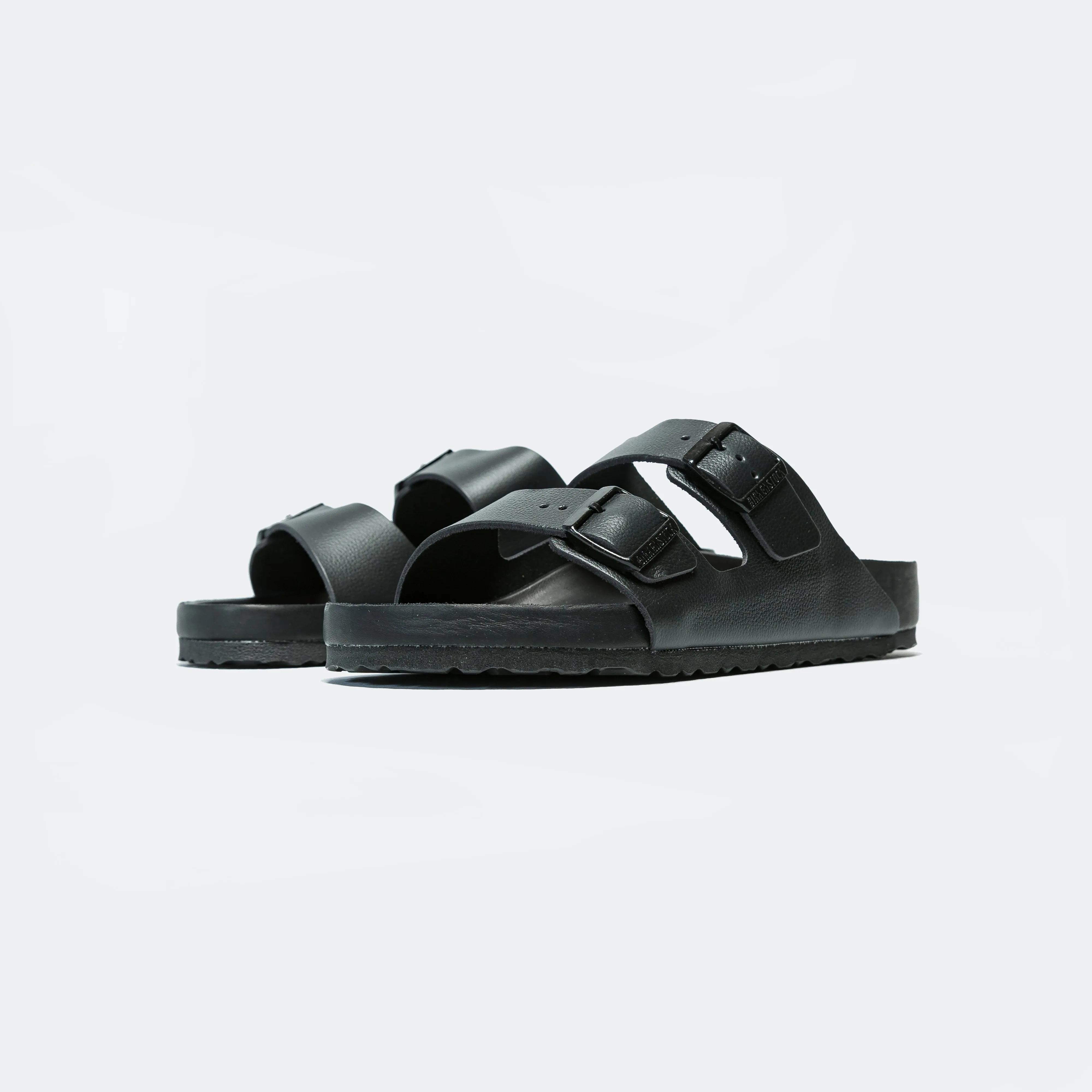 Arizona Exquisite - Black Smooth Leather Breathable Travel Sandals Heel Strap