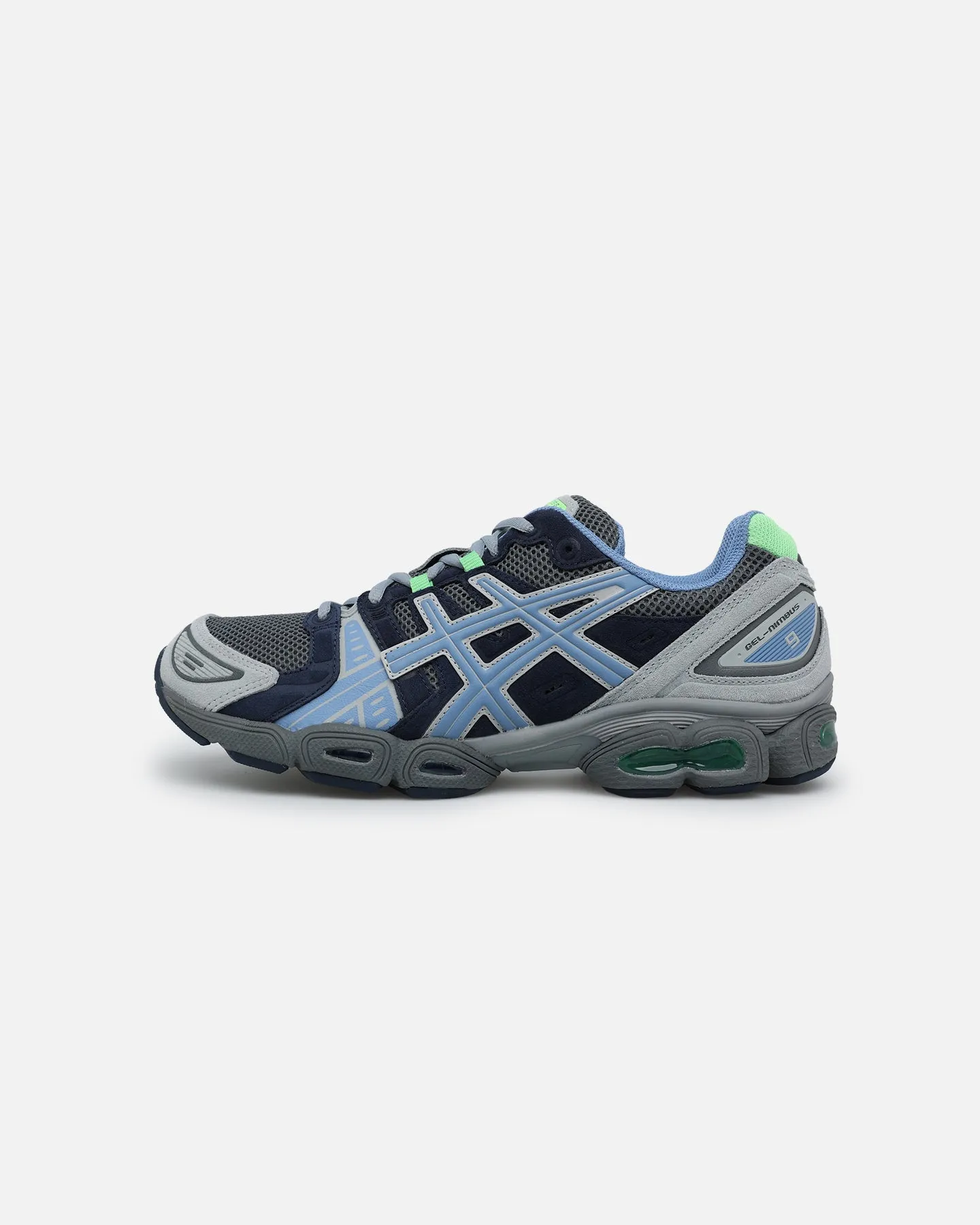 Asics Gel-Nimbus 9 Steel Grey/Blue Sand Move Comfort Tongue