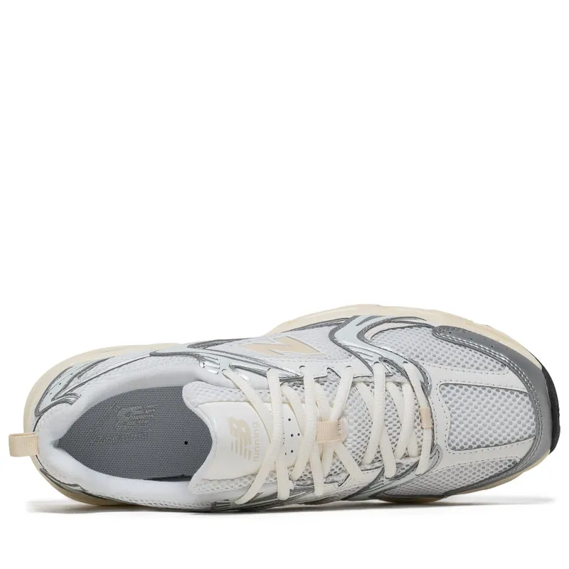 New Balance 530 - Silver Metallic/Linen Shock-absorbent cushioning Tactile Grip Patterns