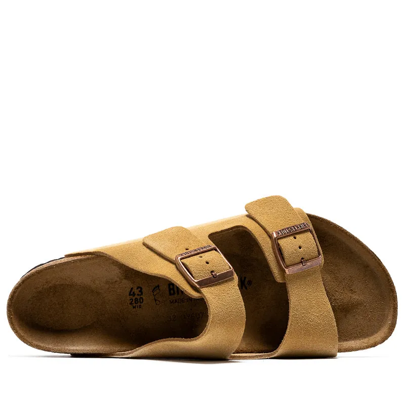 Birkenstock Arizona Suede - Latte Cream Market Walk Rope Knot