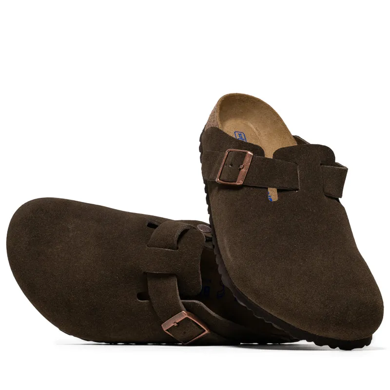 Flexible Motion Outdoor Walking Comfort Birkenstock Boston Soft Footbed Suede - Mocha