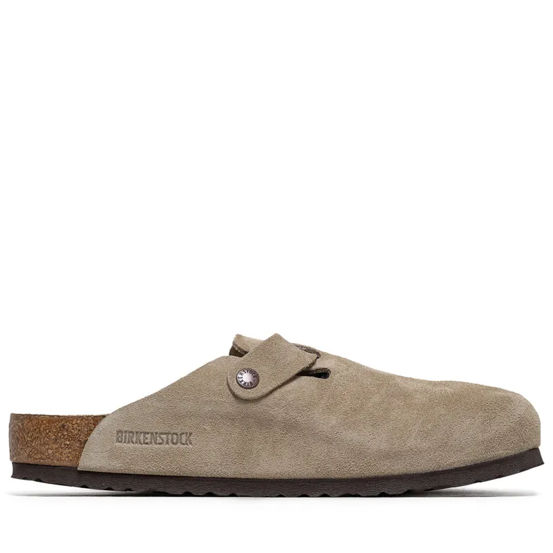 Comfortable walking shoes Sandal Insole Birkenstock Boston Soft Footbed Suede - Taupe