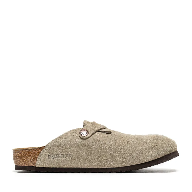 Birkenstock Boston Suede (PS) - Taupe Light Slip-on Shoes Mule Style