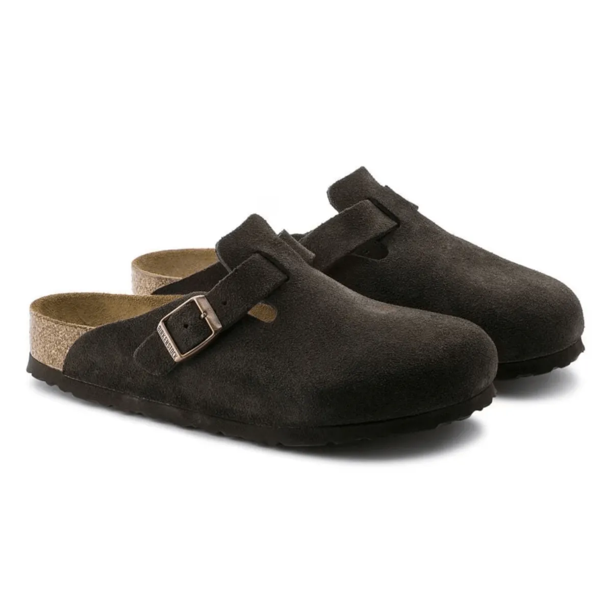 Birkenstock Women's Boston Soft Footbed Mocha Suede supportive insole
