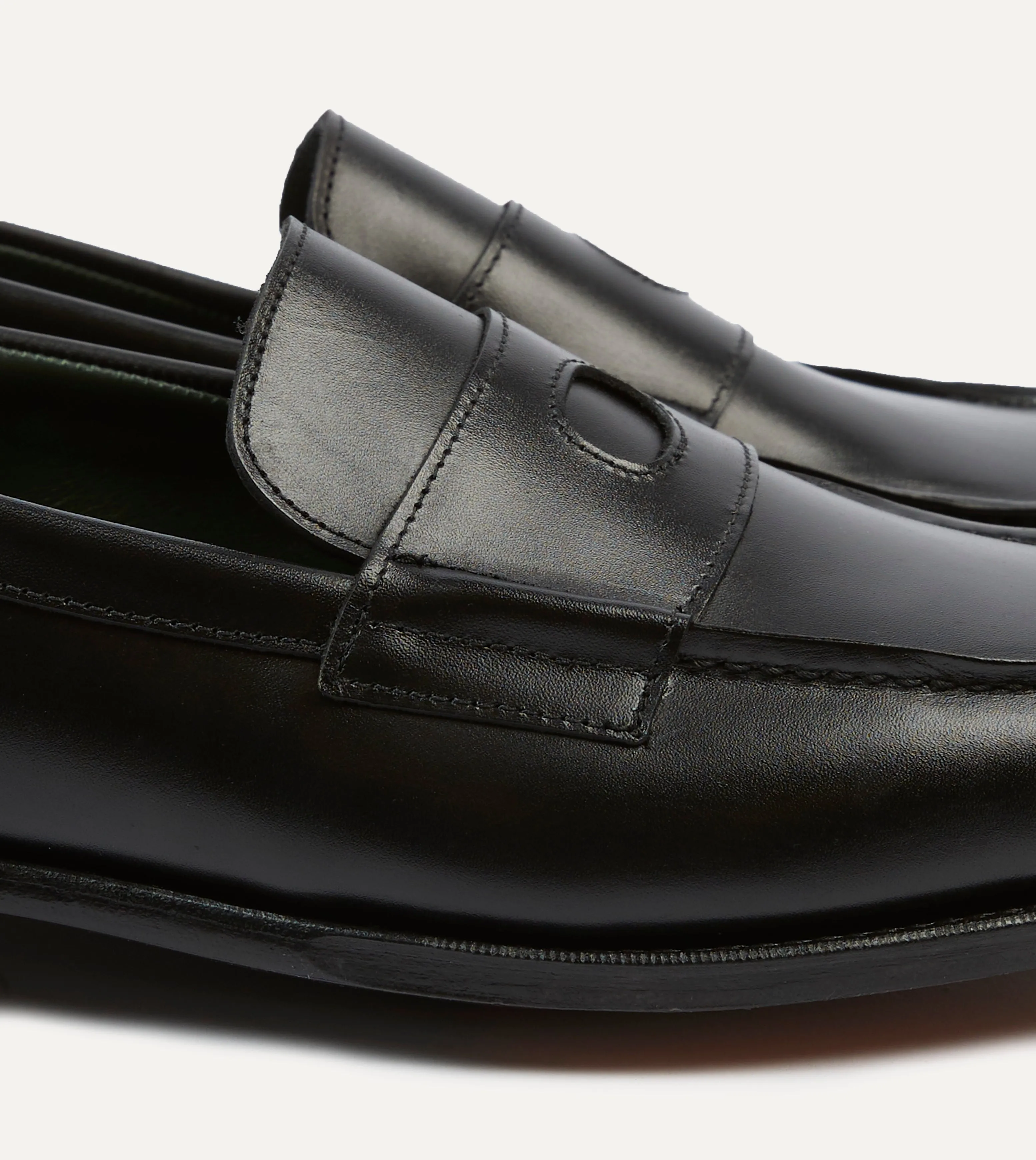 Easy Shade Black Calf Leather Charles Mk II Goodyear Welted Penny Loafer