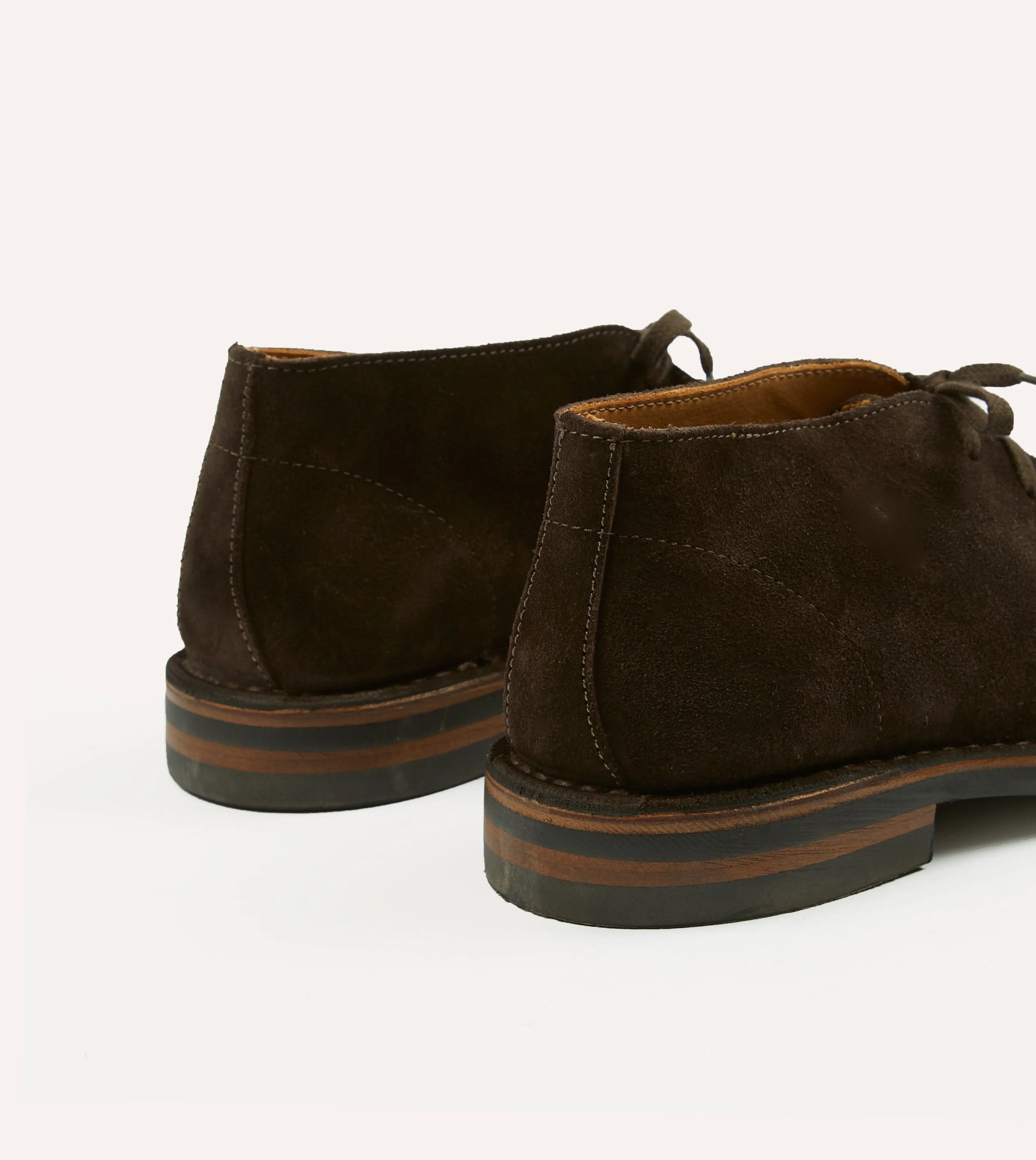 Charity Ball Crosby Moc-Toe Chukka Boot Dark Brown Roughout Suede with Rubber Sole