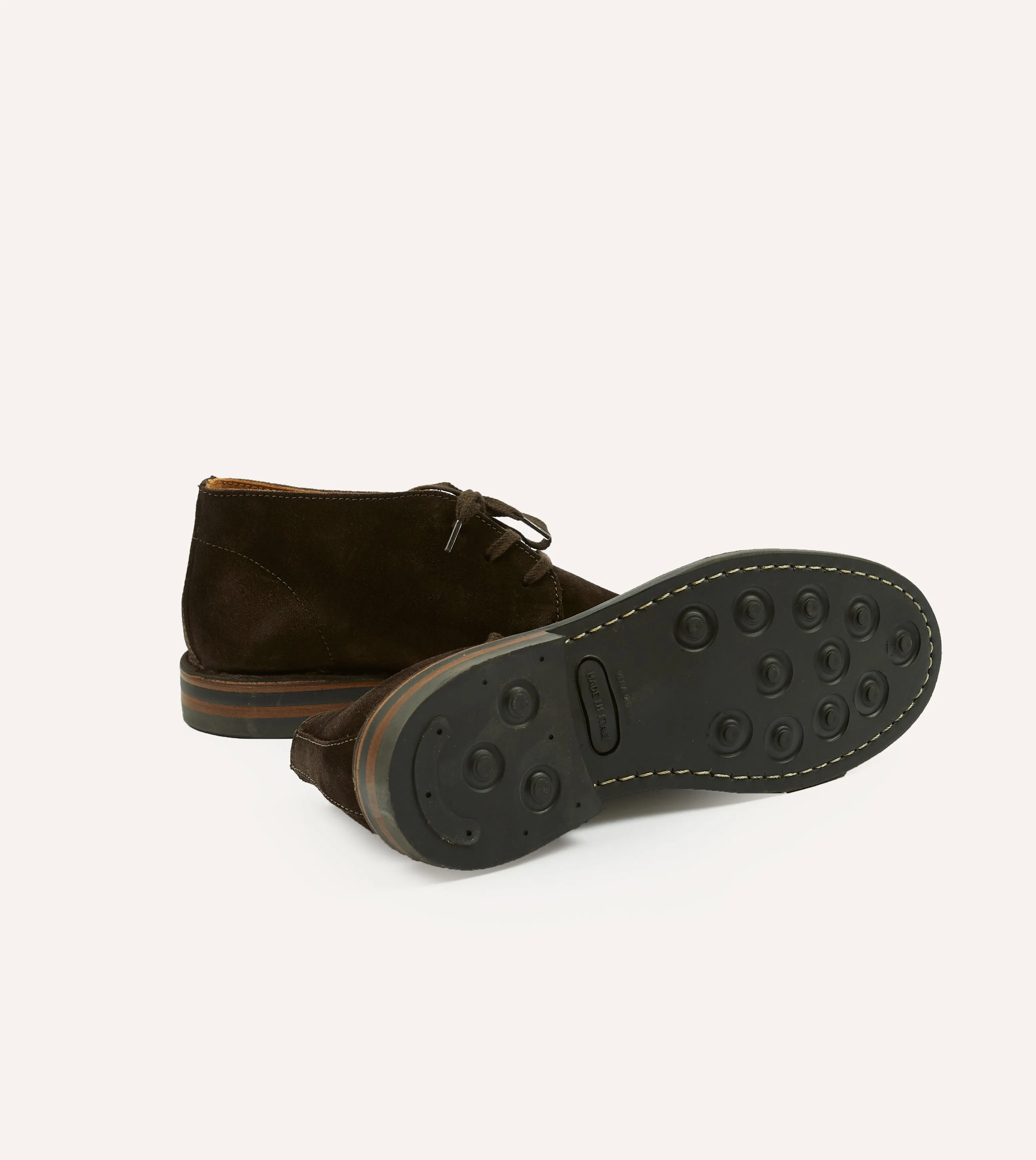 Comfort Padding Crosby Moc-Toe Chukka Boot Dark Brown Roughout Suede with Rubber Sole