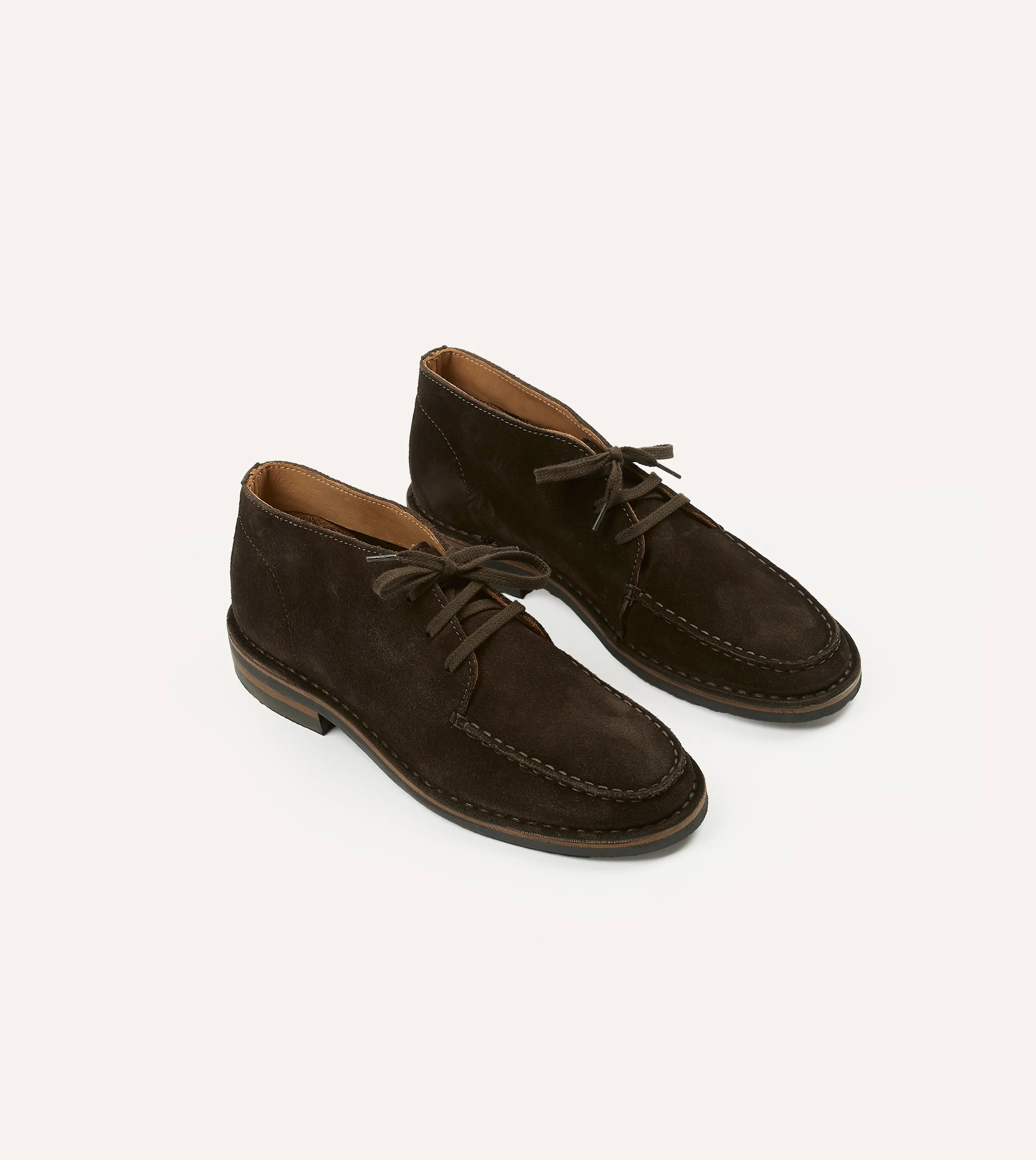 Style Crisp Crosby Moc-Toe Chukka Boot Dark Brown Roughout Suede with Rubber Sole