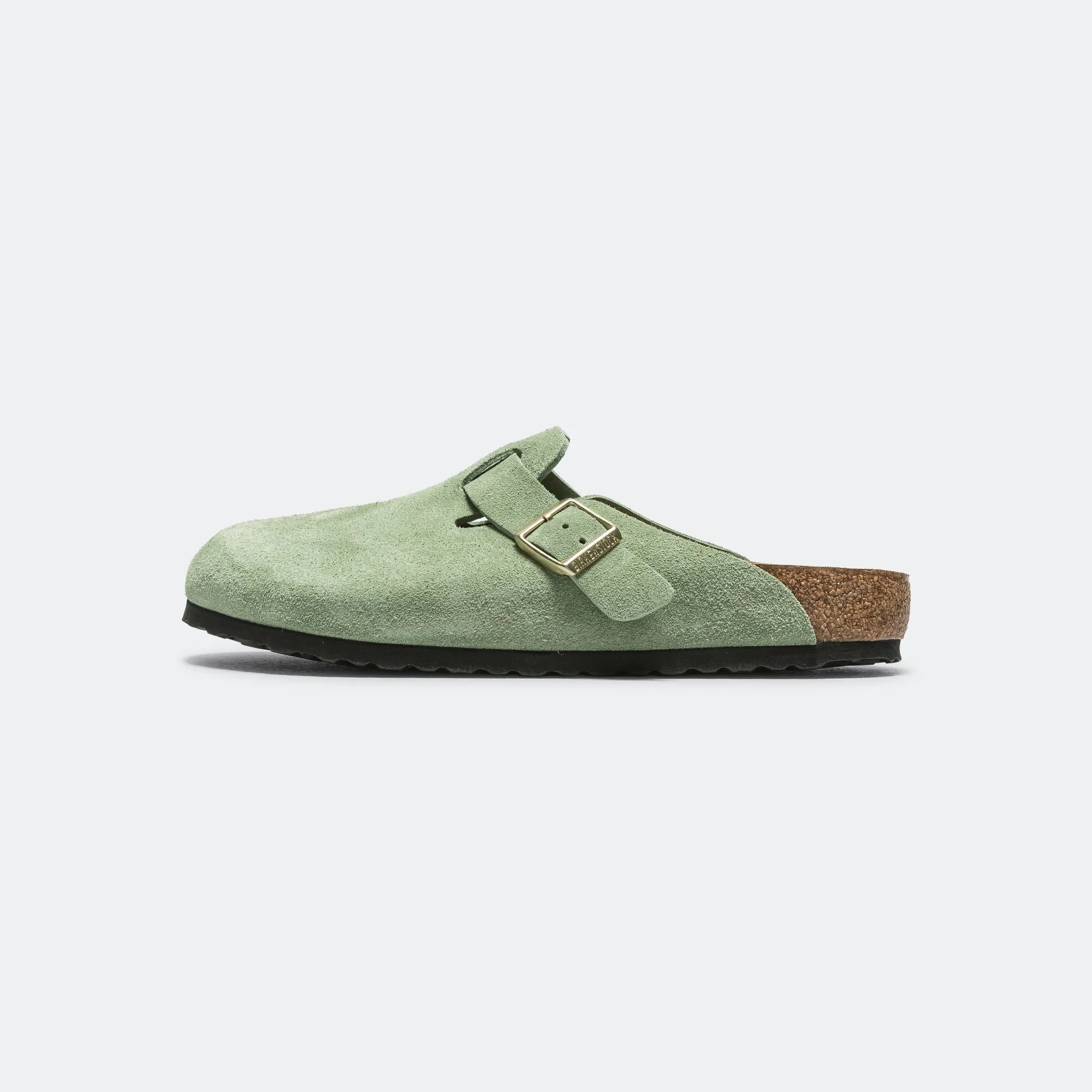 Air Flow Flat Boston SFB - Green Tea Suede Leather