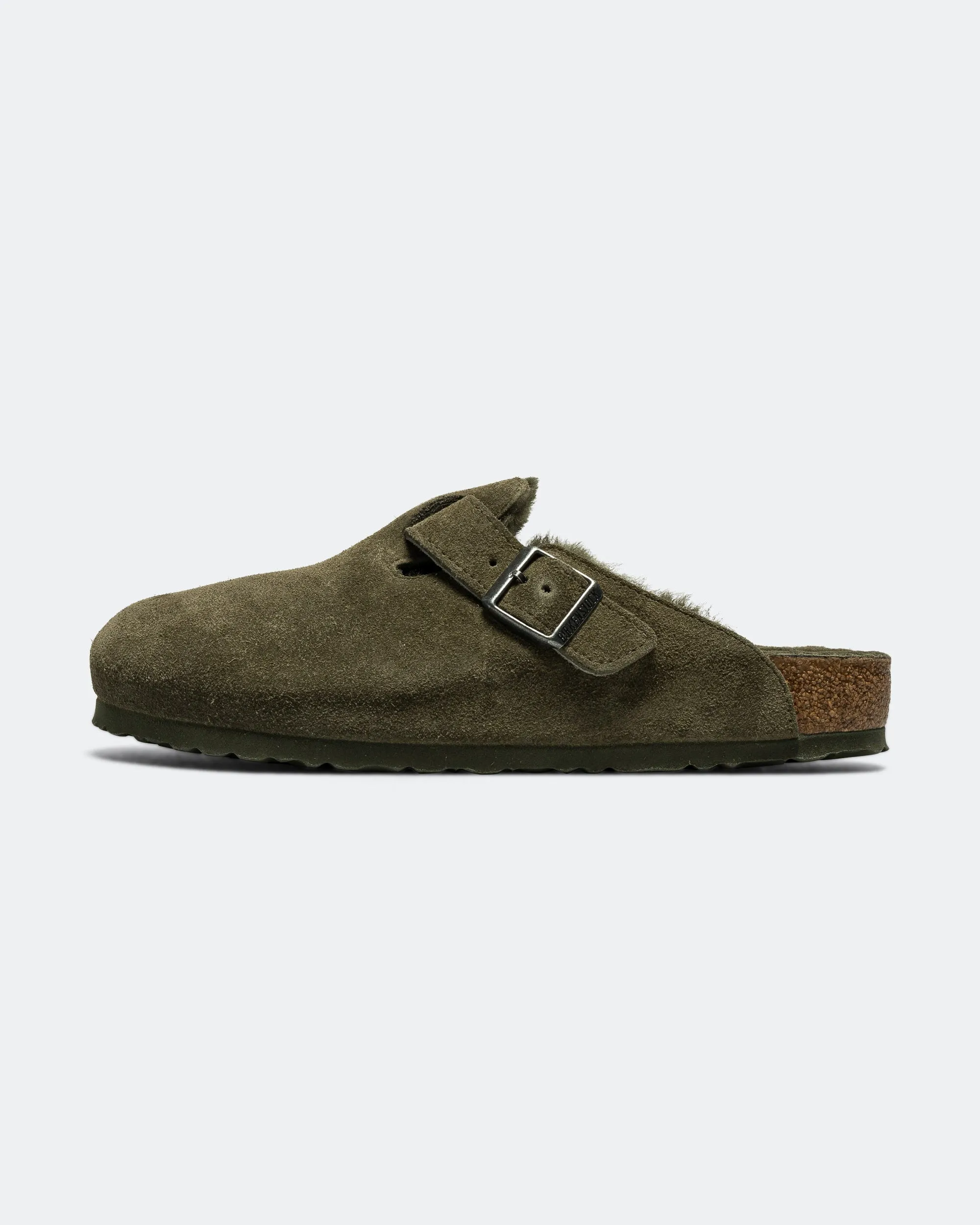 Boston - Thyme Suede Leather/Shearling Travel Shoes Comfort Sporty Flats