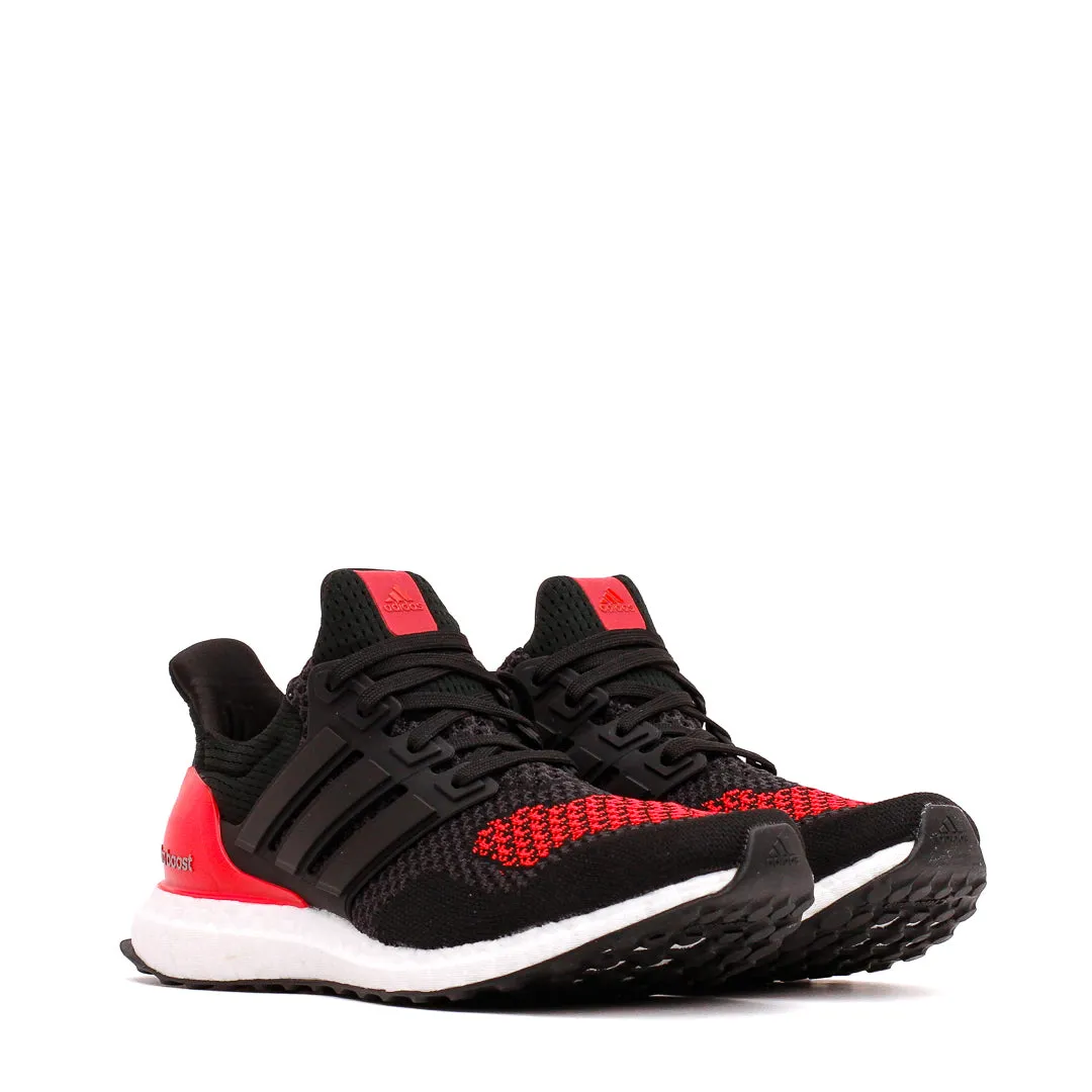 Adidas Men Ultraboost 1.0 Core Black Lucid Red JQ2272 running on trail