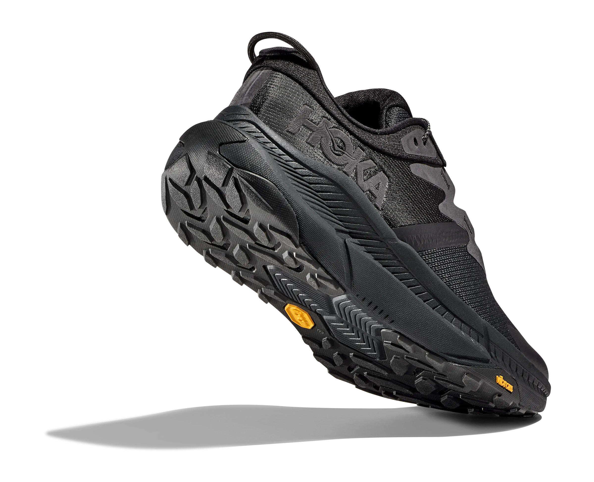 HOKA TRANSPORT BLACK MENS Good Traction toe protection style