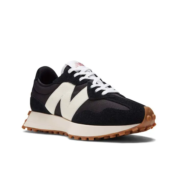 Womens New Balance 327 in Black/White/Mineral Red Snow Step Light Balance