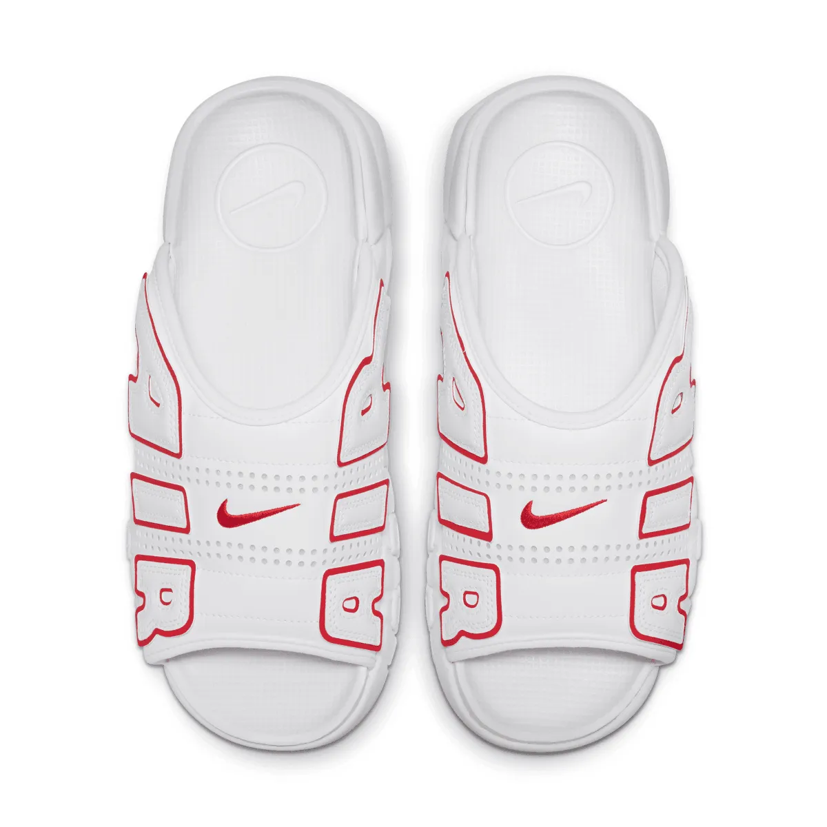 Air More Uptempo Slide 'White Red' Brave Walk New In