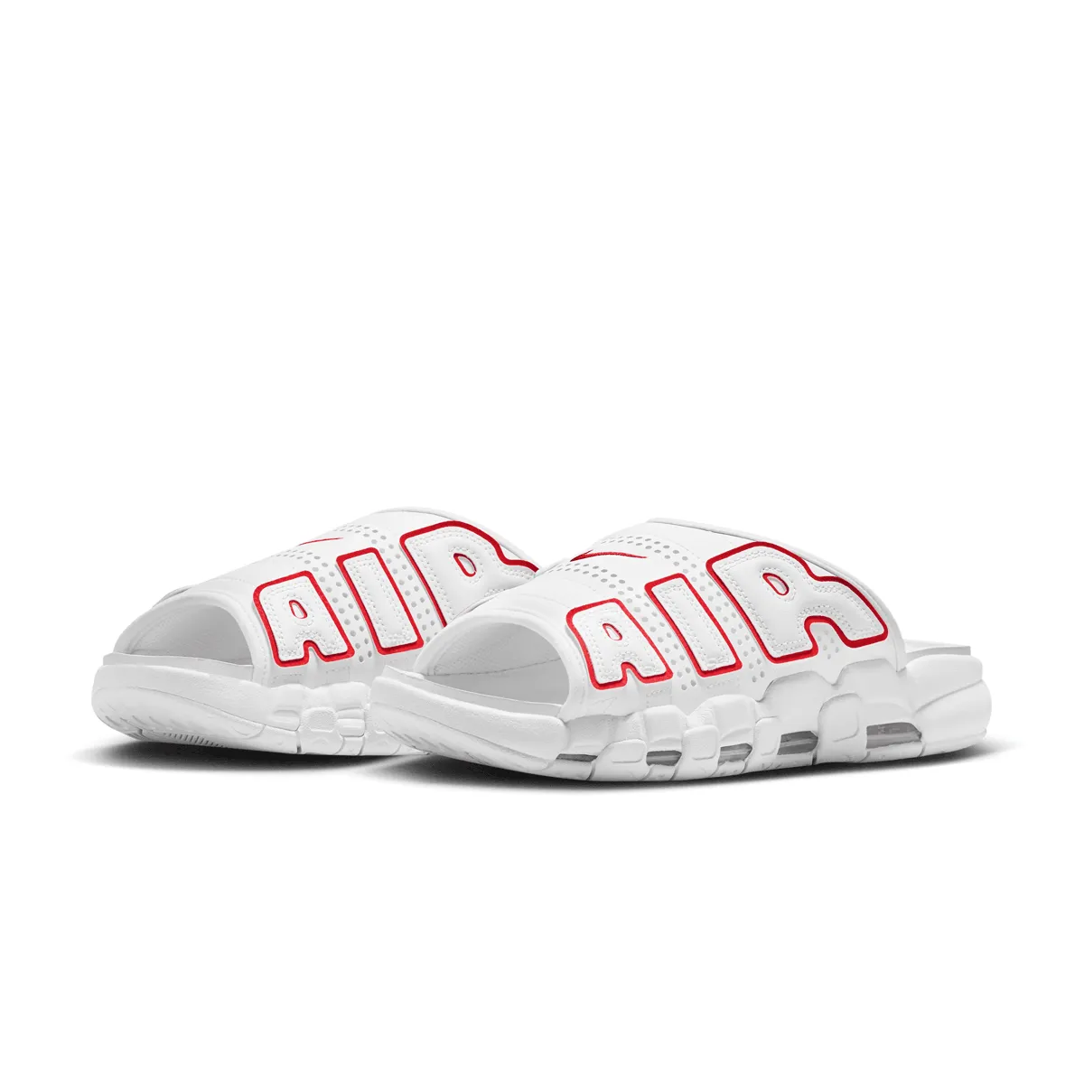 Air More Uptempo Slide 'White Red' Quick Flow