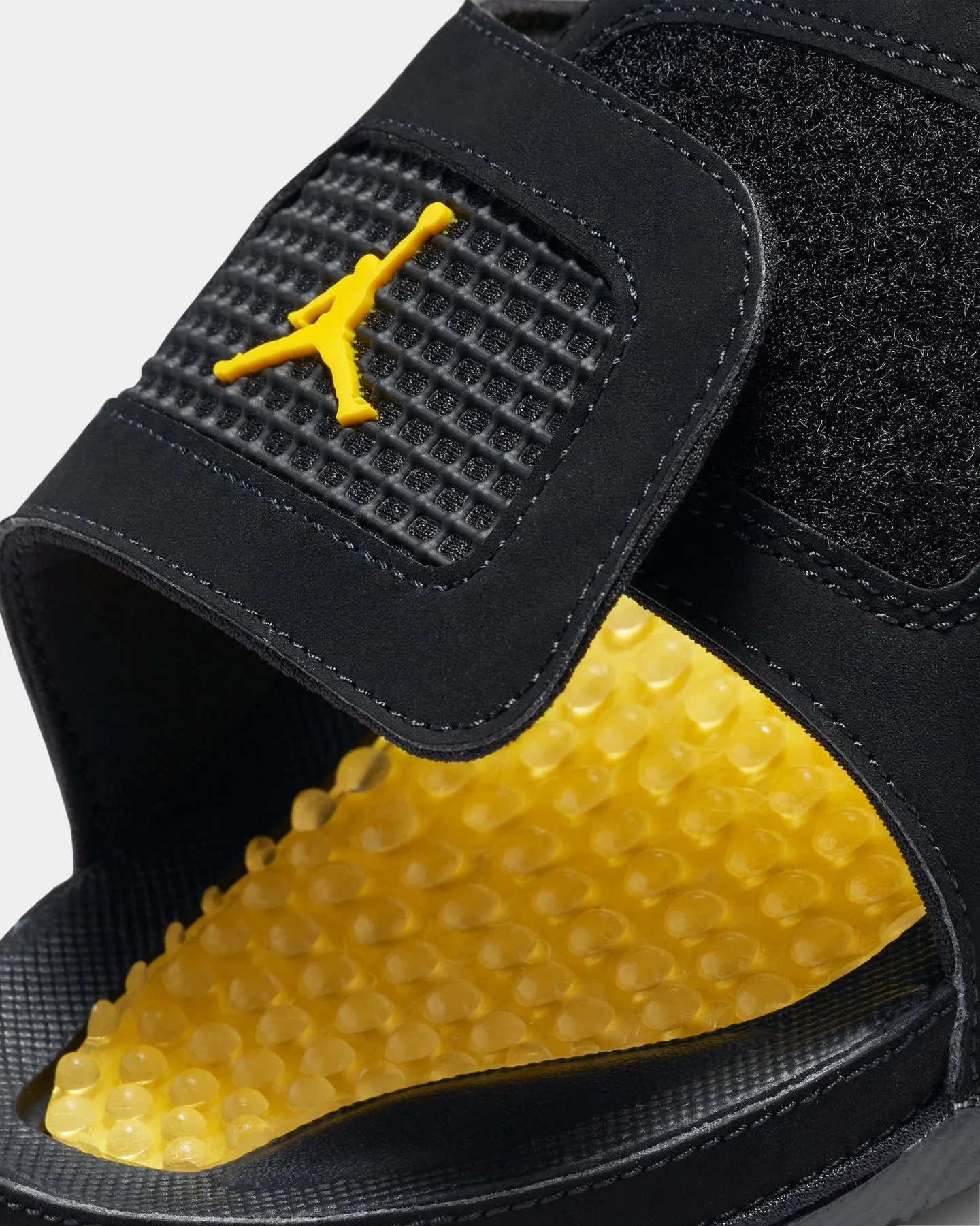 Jordan Hydro 4 Retro Black/Tour Yellow Dance Fit Gloss Finish