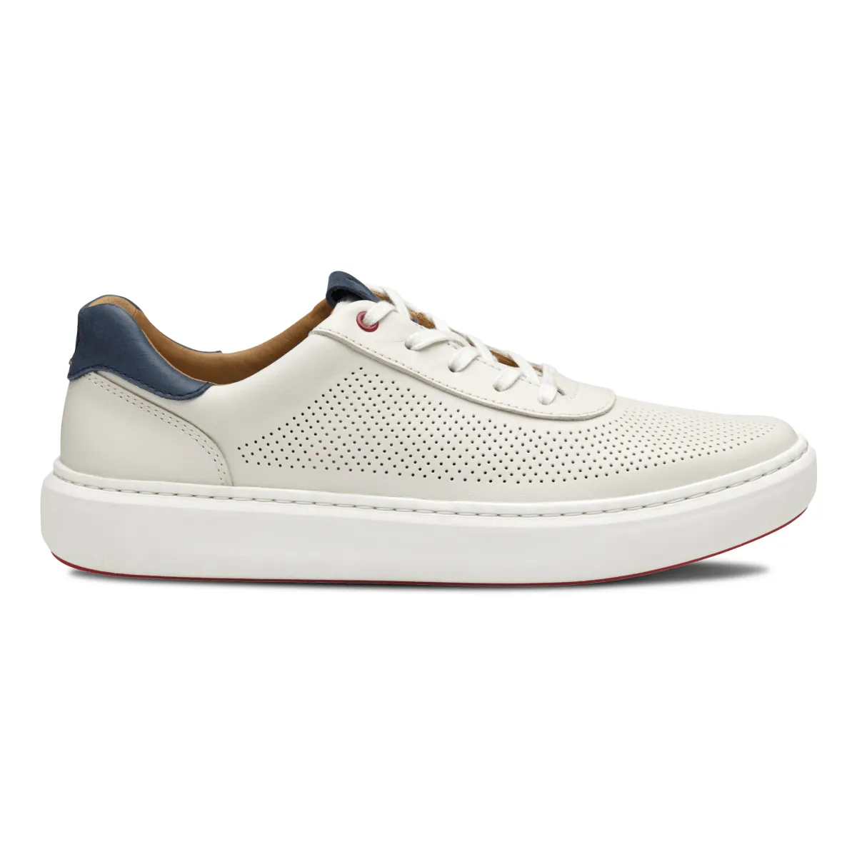 Johnston & Murphy Men's Anders Perfed U-Throat White Full Grain Walk Smart