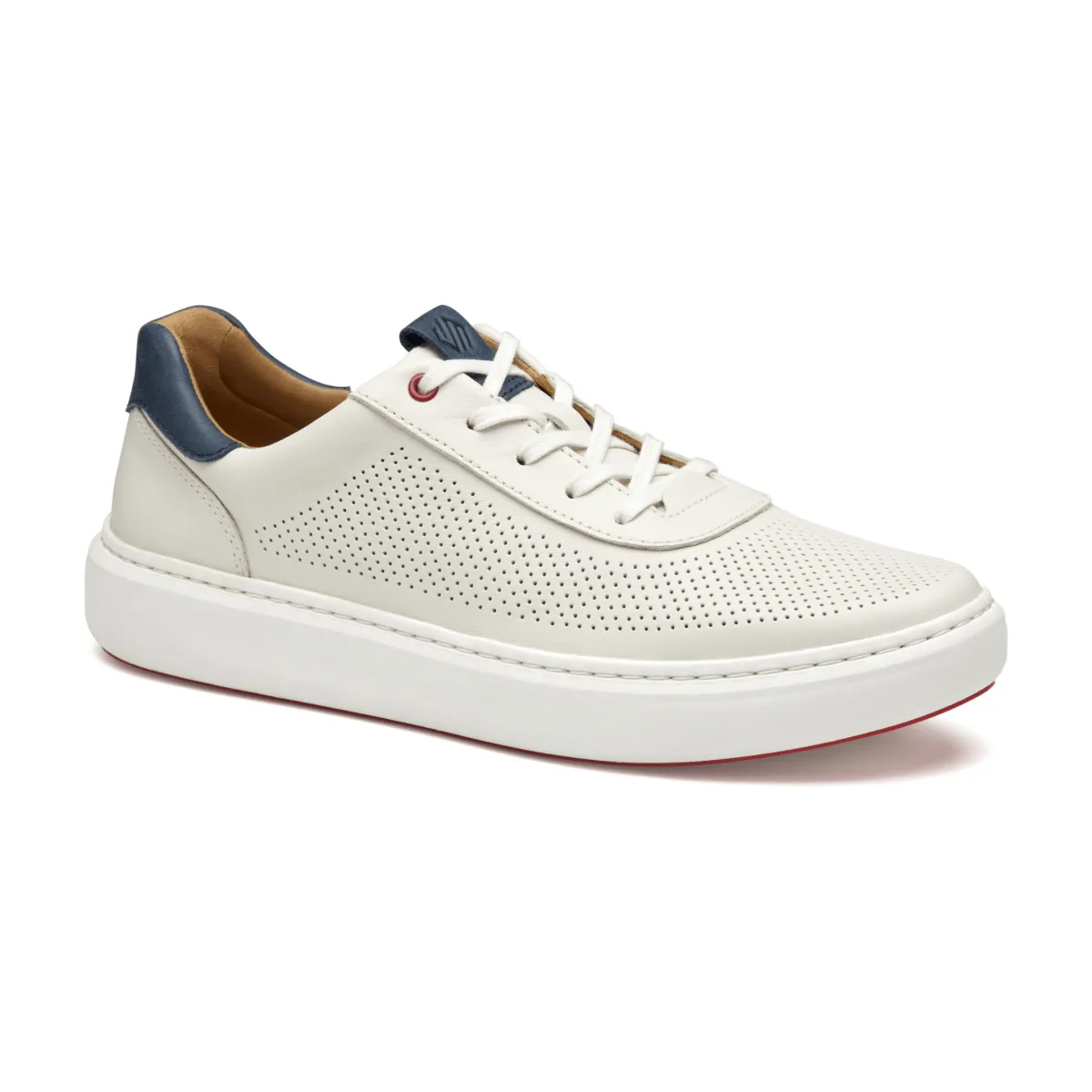 Johnston & Murphy Men's Anders Perfed U-Throat White Full Grain High Quality Leather
