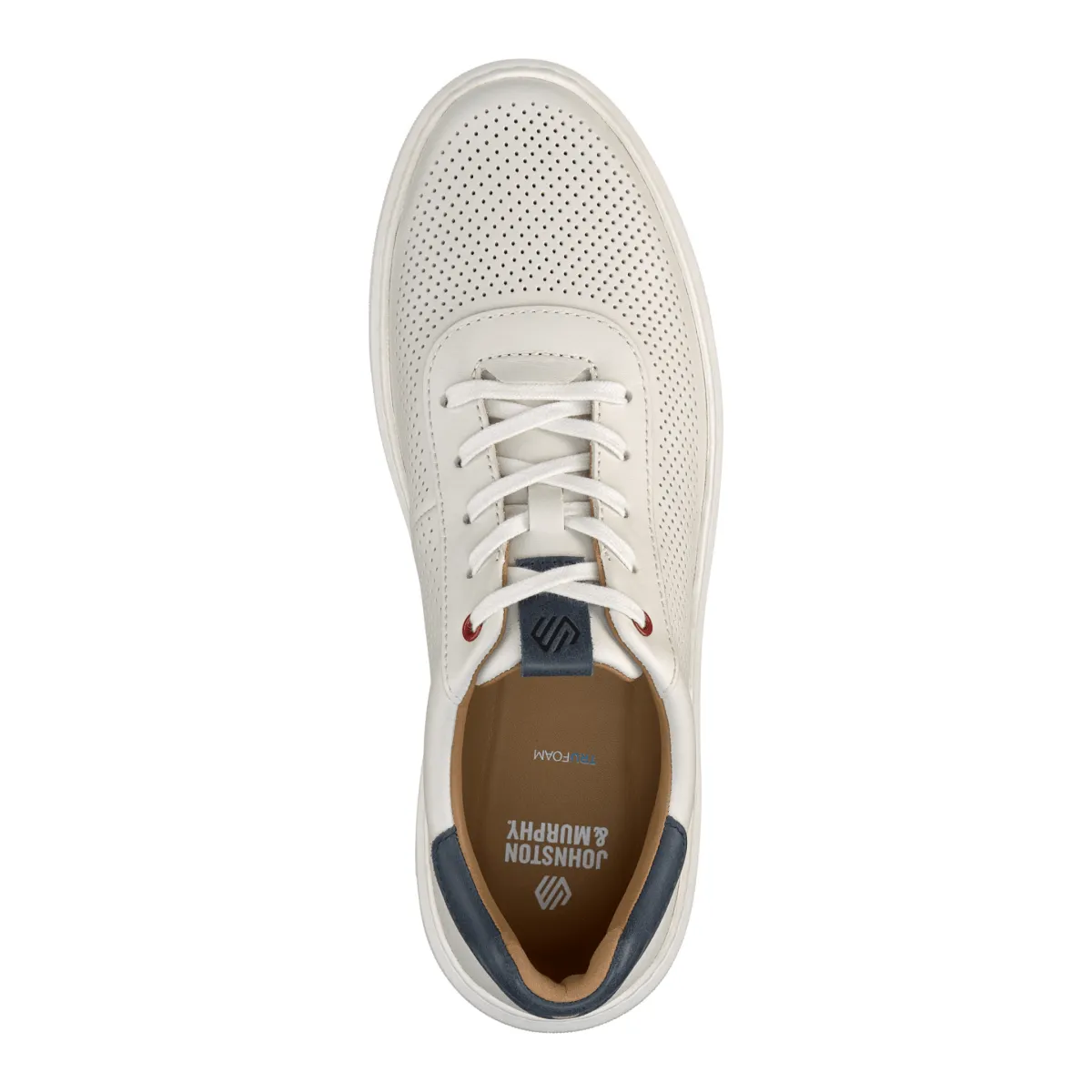 Johnston & Murphy Men's Anders Perfed U-Throat White Full Grain Street Vibes