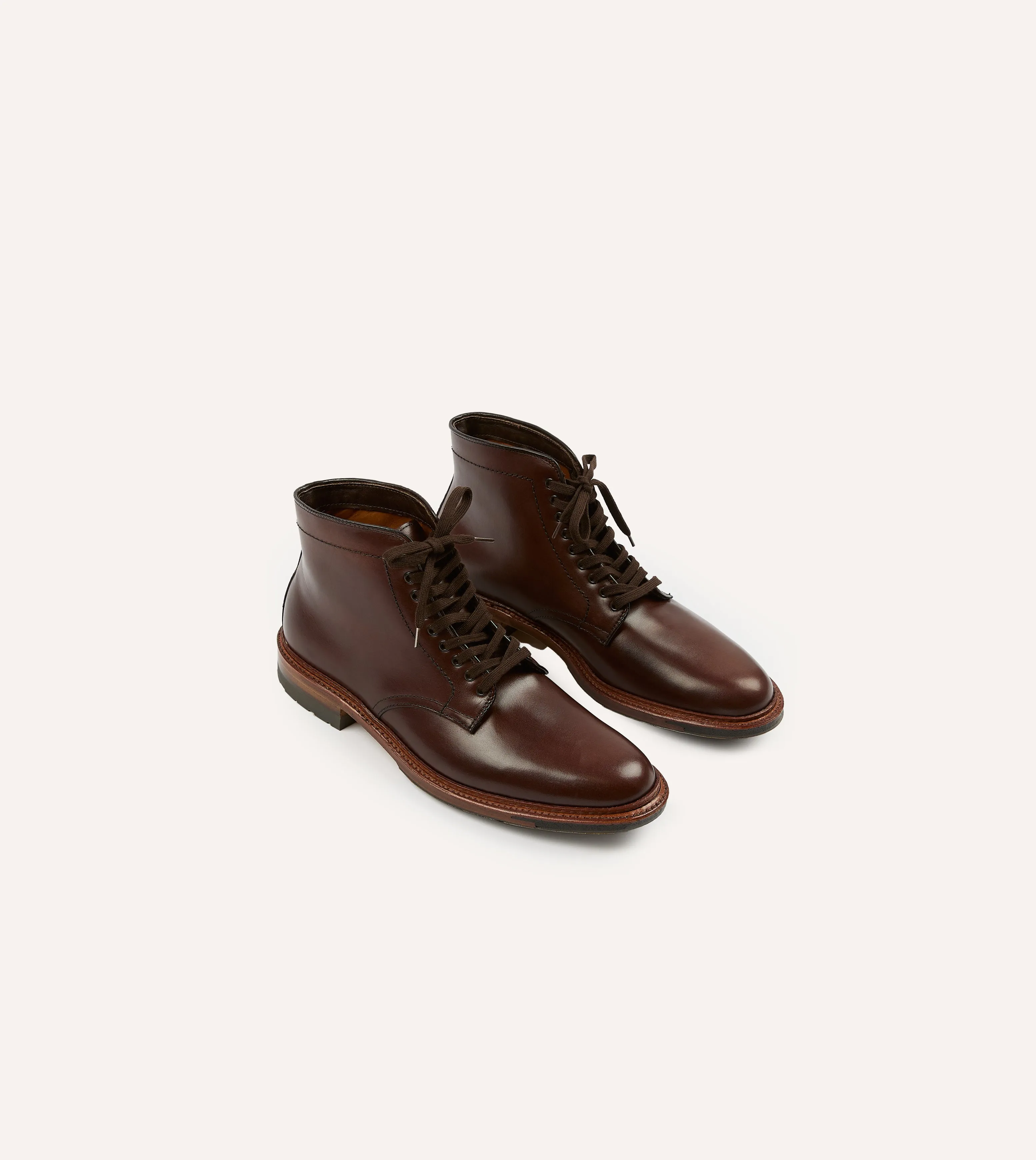 Walk Proud Fine Edge Alden Brown Calf Leather Plain Toe Boot