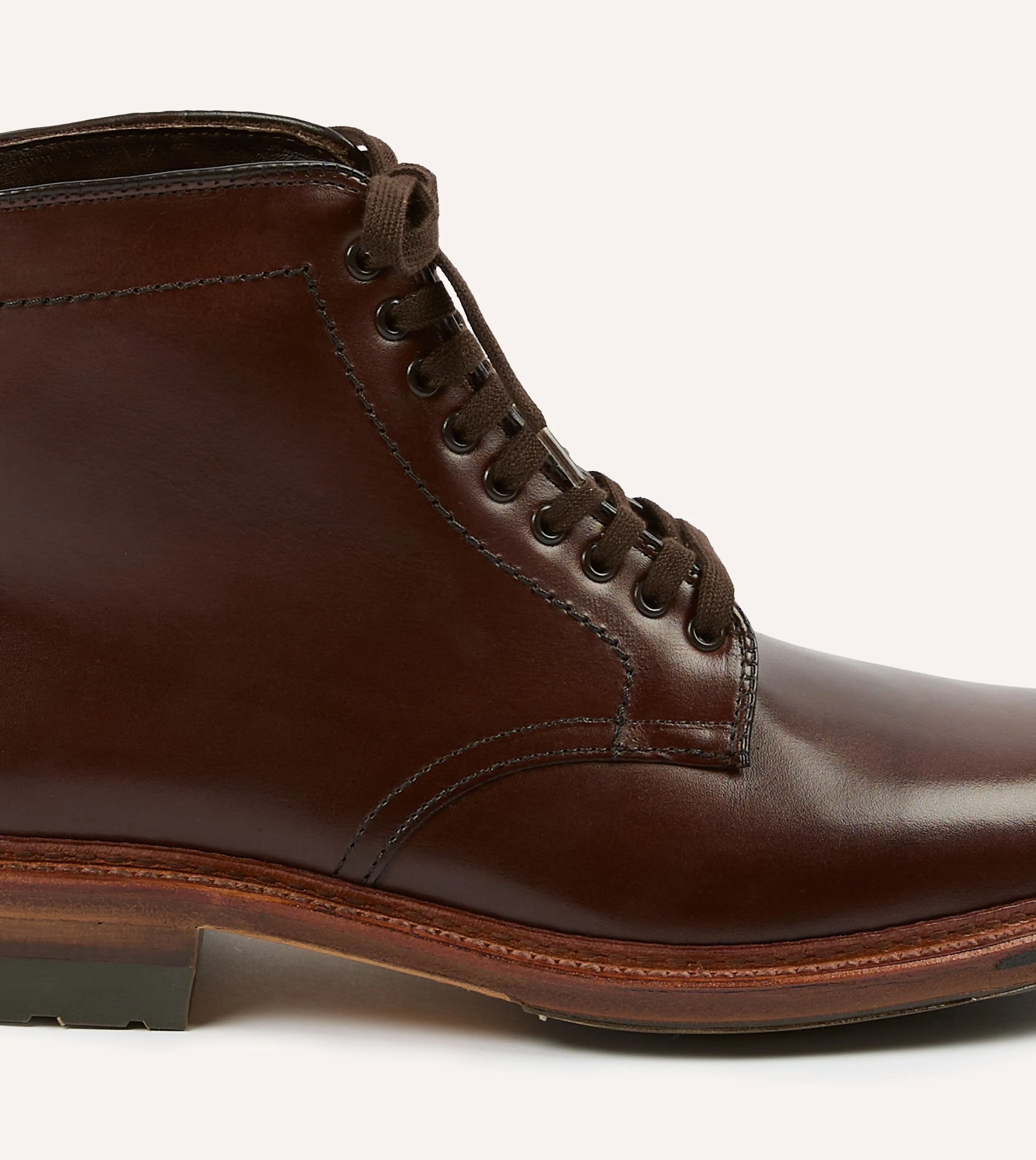 Elite Edge Alden Brown Calf Leather Plain Toe Boot