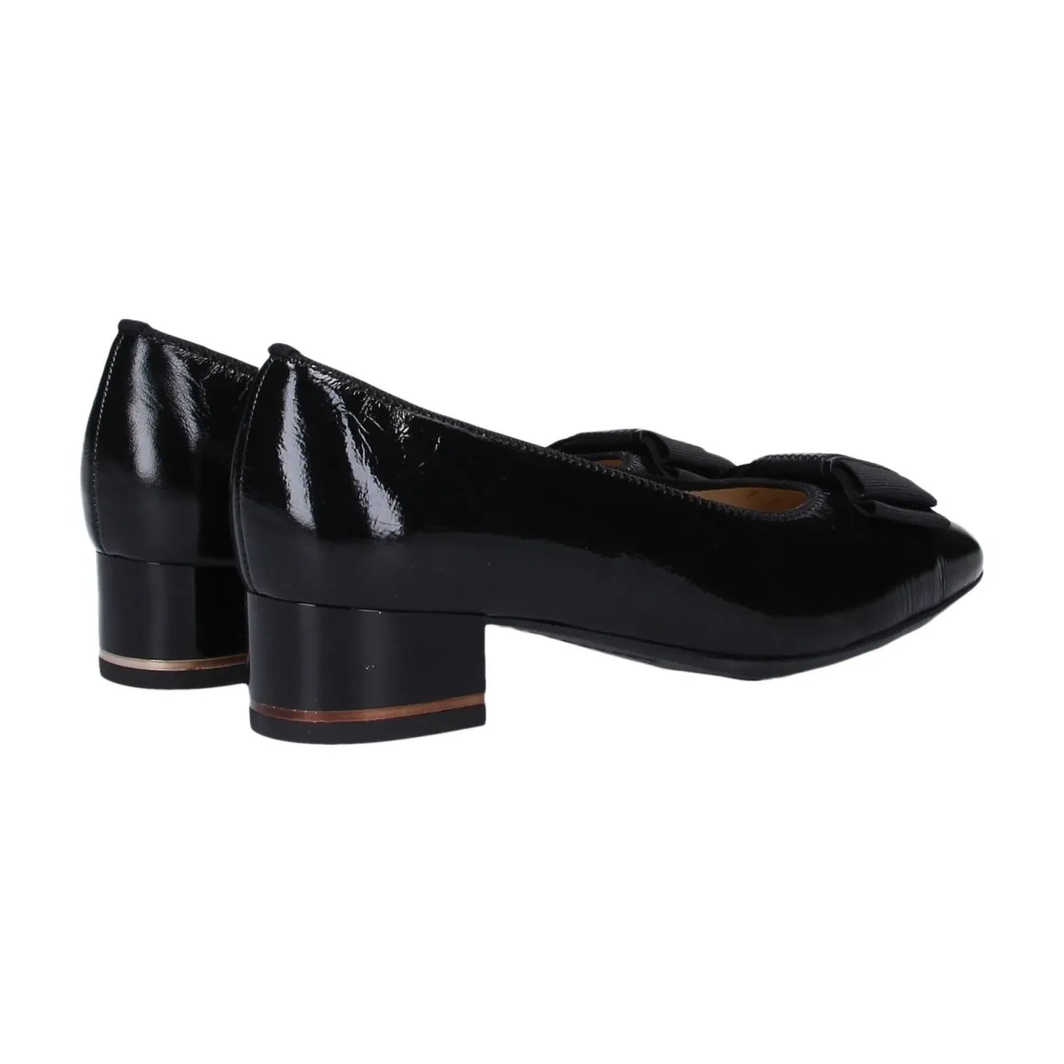 Ara Women's Garnet Black Patent Leather Leather Smooth Wedge Sole