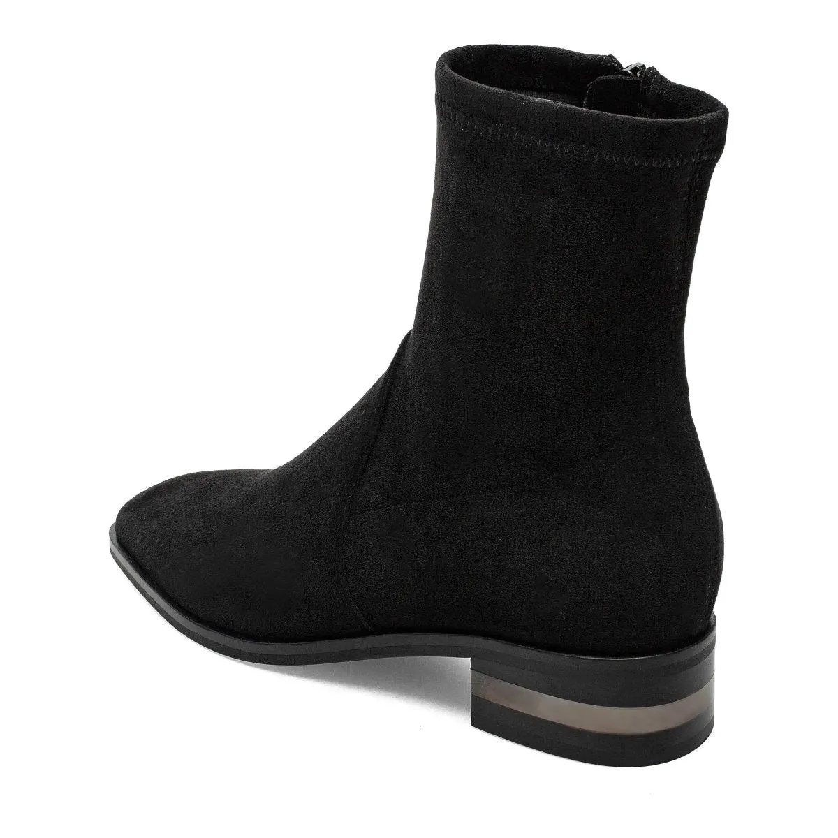 Silent D Women's Fuller Black Stretch Suede High Heel Four Wear