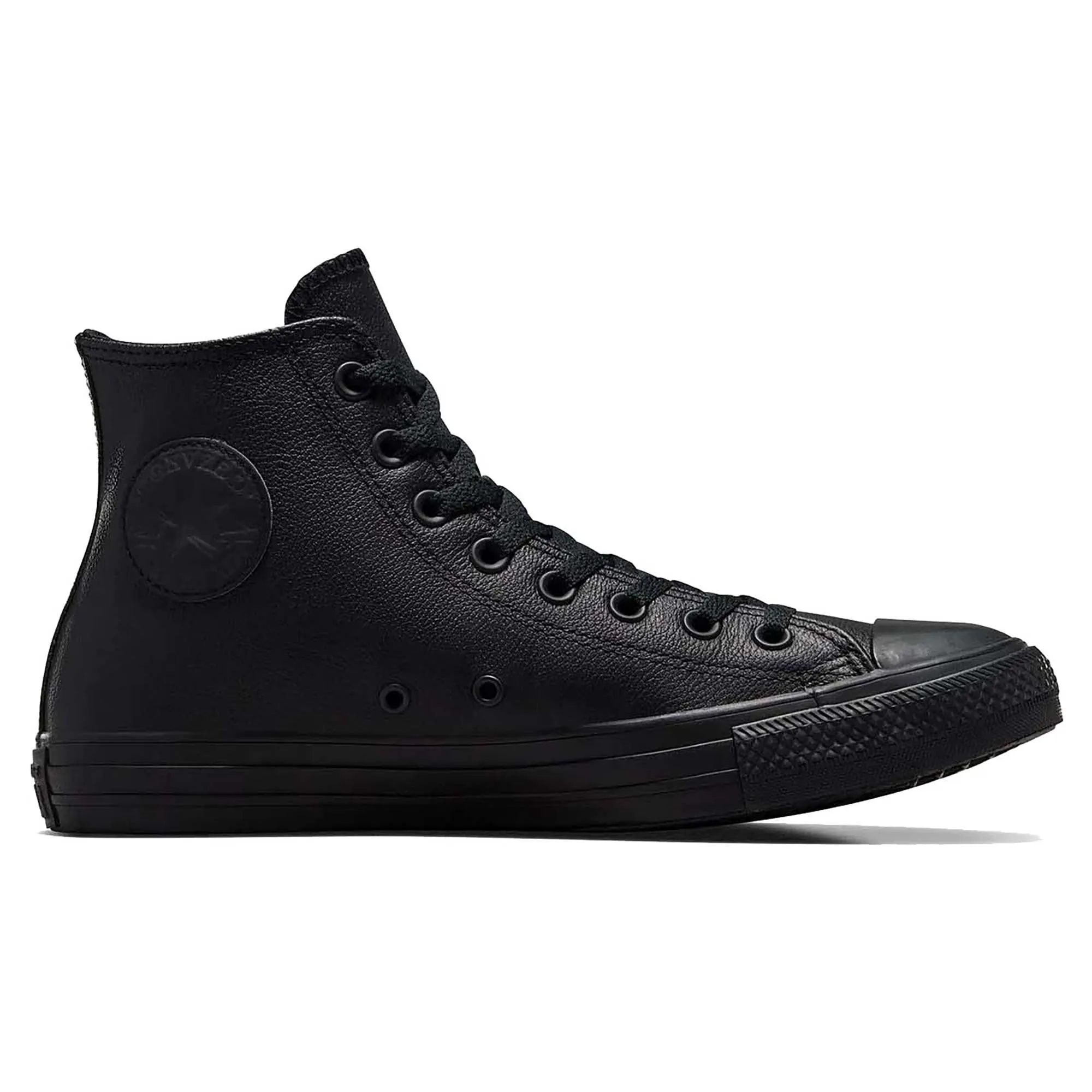 Chuck Taylor All Star Leather High Top Mono Unisex Sneakers Adjustable Straps Compact Fit