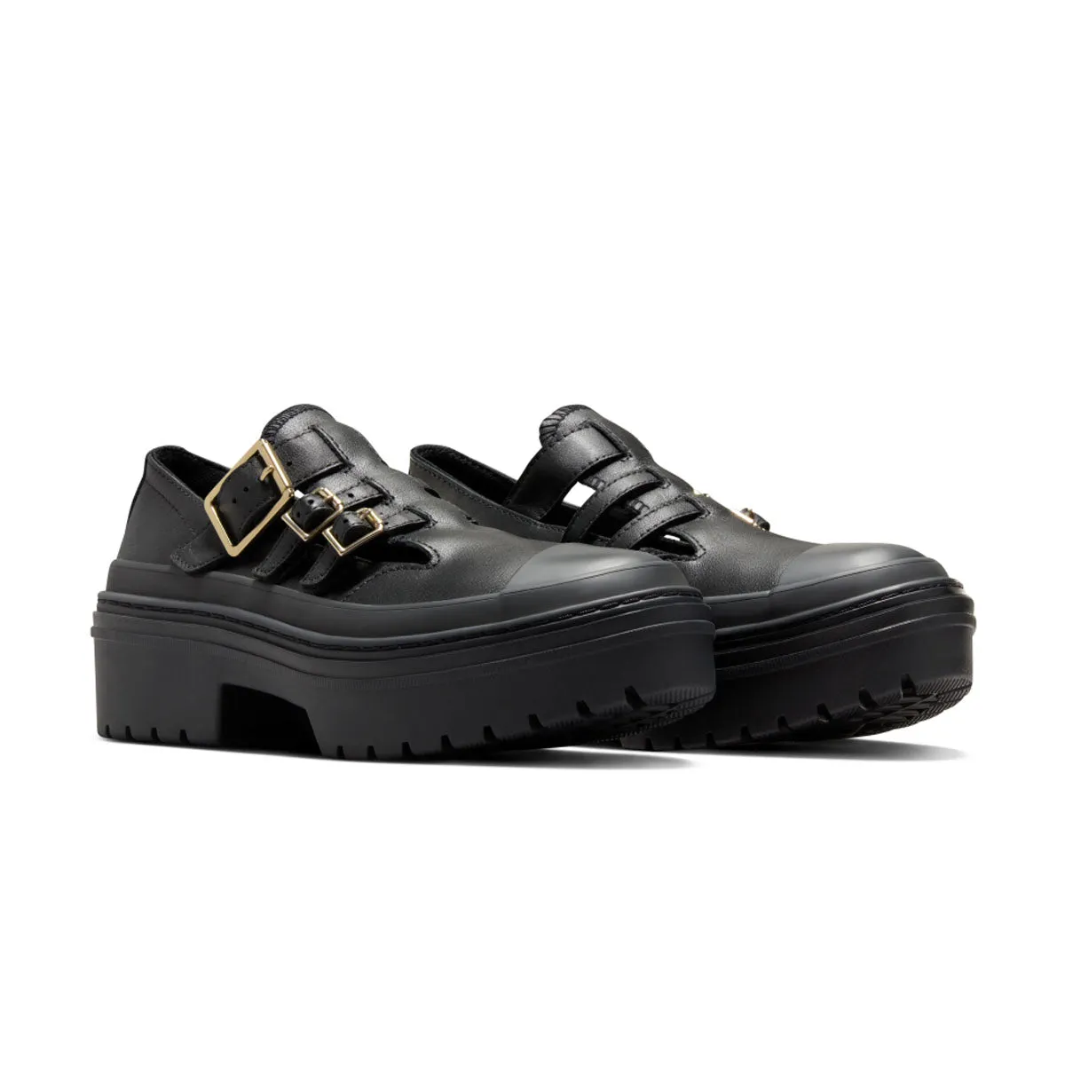 desert soccer players' traction Chuck Taylor All Star Lugged Heel Mary Jane Platform 'Black Gold'