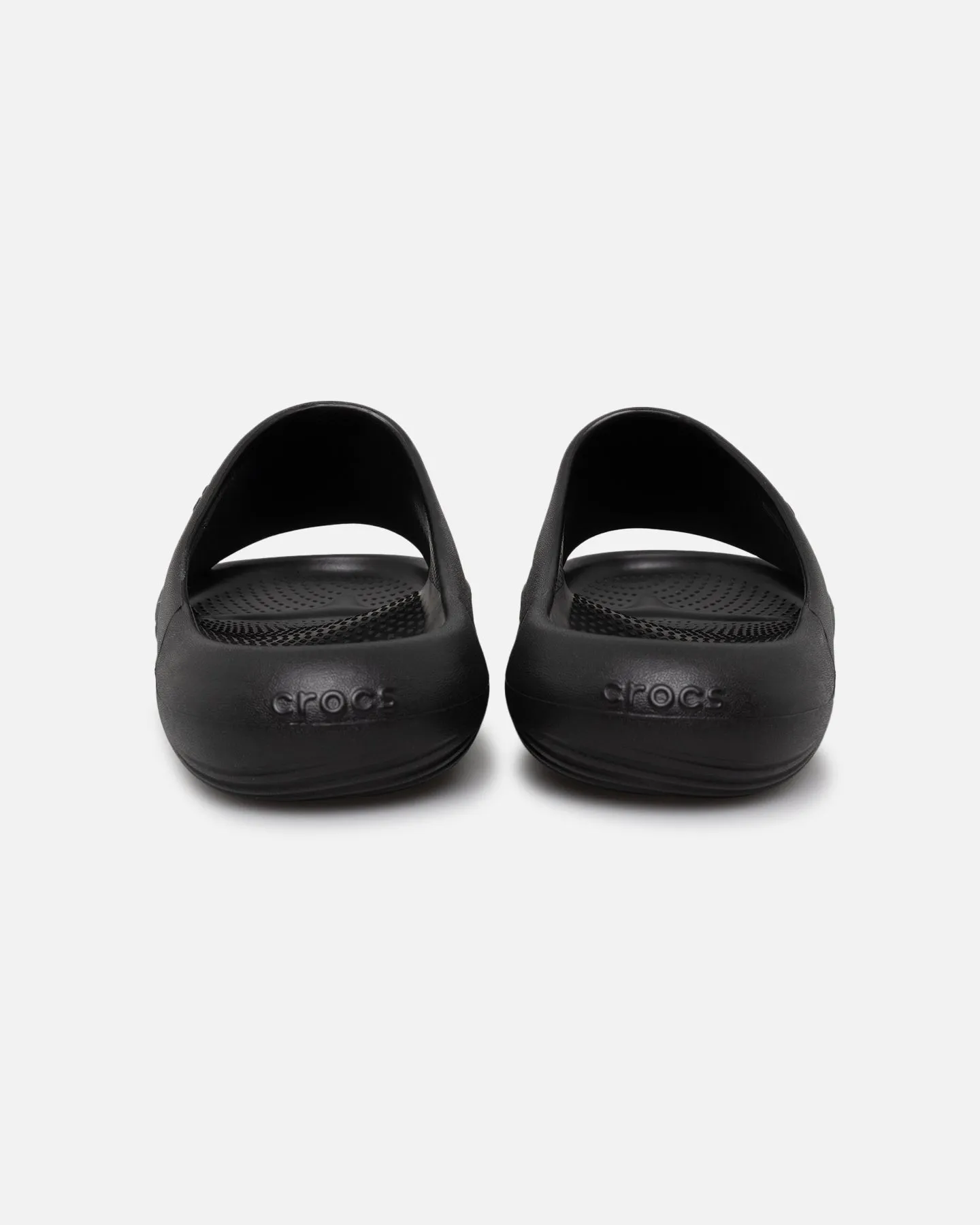 Crocs Mellow Slide Black Track Run Angel Glow