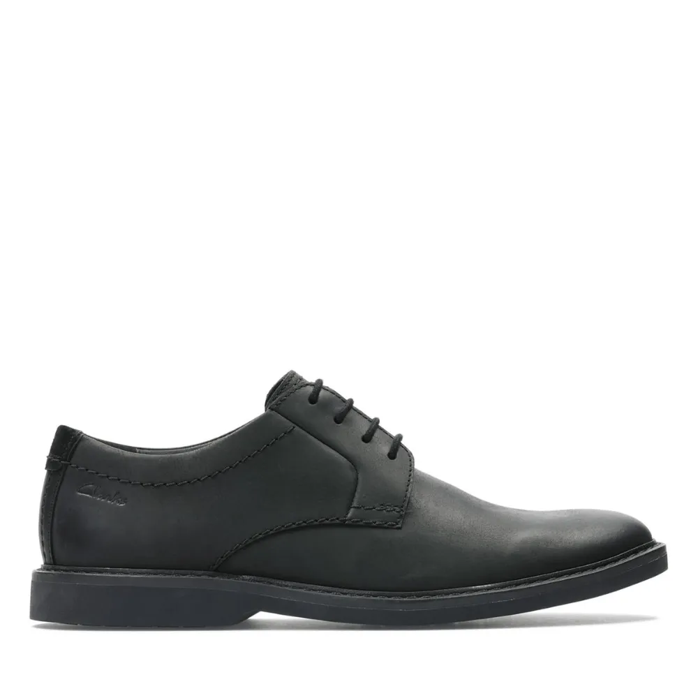 Roomy Fit Clarks Atticus Lace Black Leather Dress Shoe - 26163239