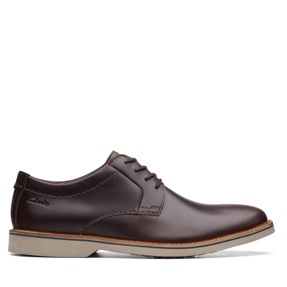 Clarks Atticus LT Lace British Tan Leather Dress Shoe - 26168474 Solid Color