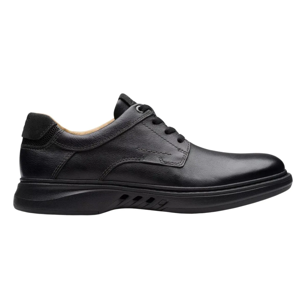 Chisel Cut Icon Fit Clarks Men's Un Briley Pace Black Leather
