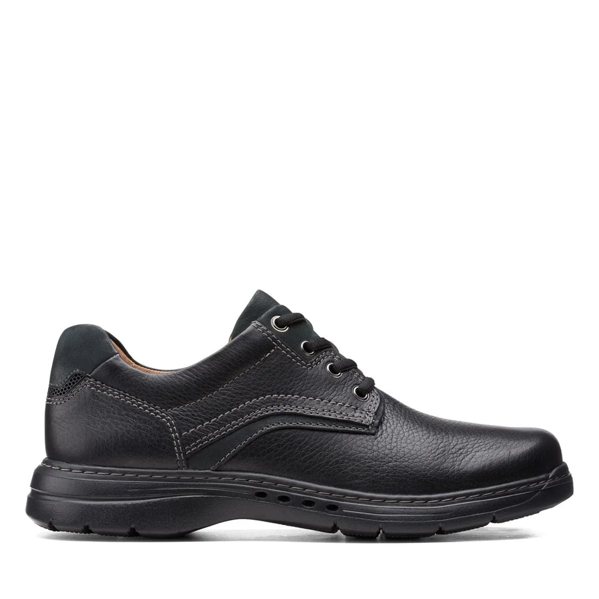 waterproof - breathable membrane Clarks Un Brawley Pace Black Leather Shoe - 26151781