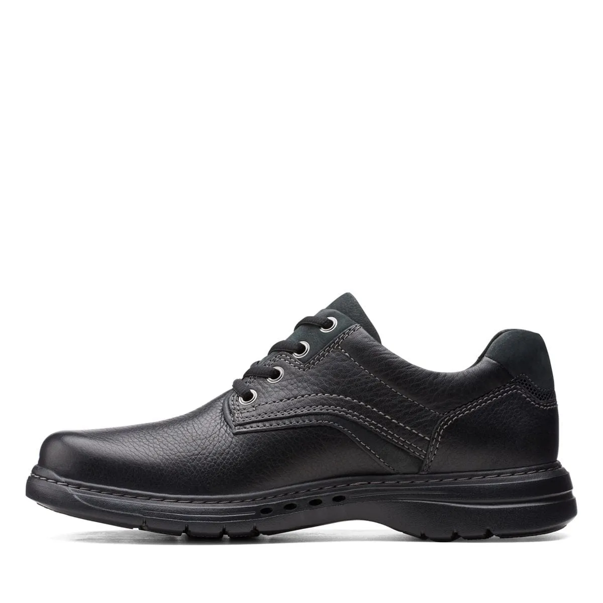 Clarks Un Brawley Pace Black Leather Shoe - 26151781 lace - type Cushioned traction
