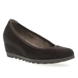 Gabor Women's 95.320.17 Wedge Black Suede Japan Shade Black Tie