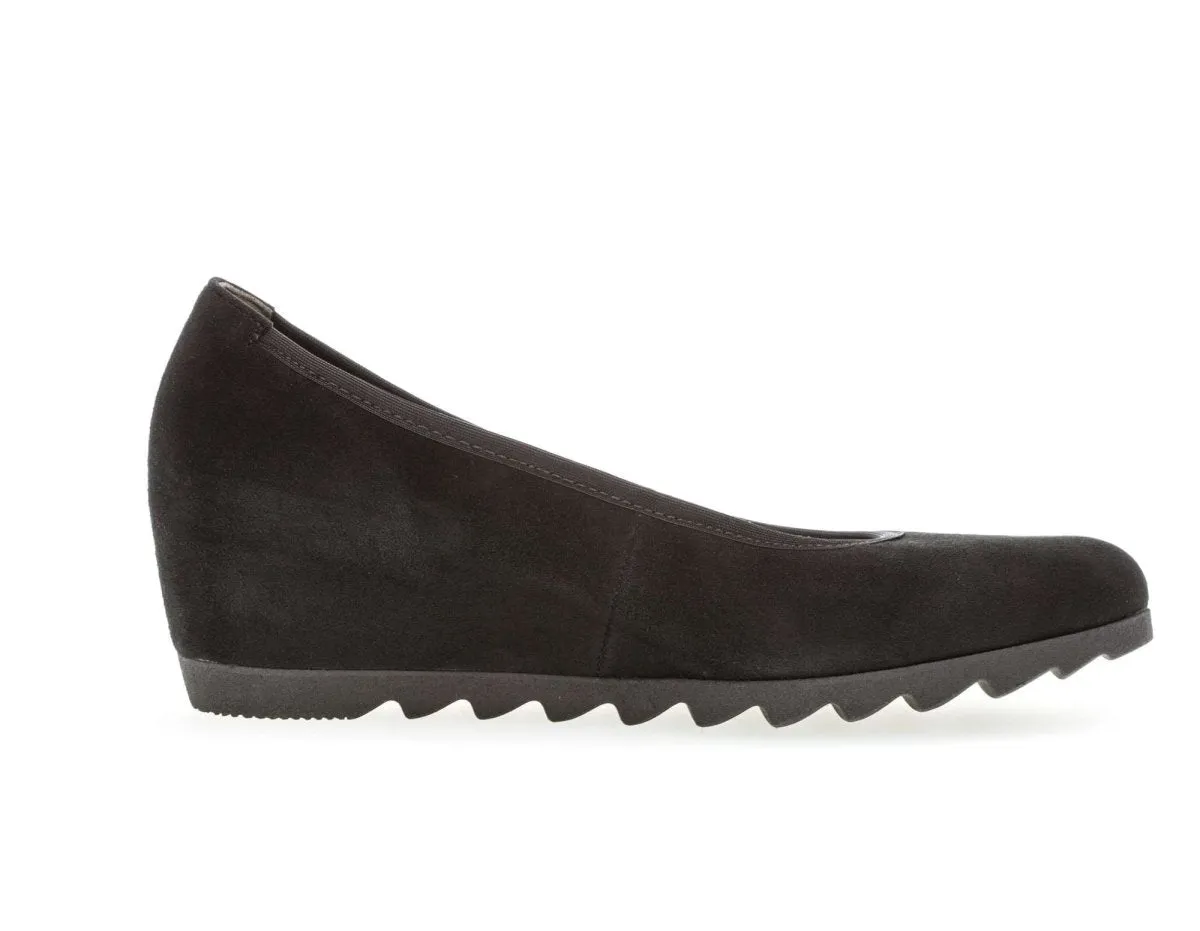 Gabor Women's 95.320.17 Wedge Black Suede Bright shade Flex Ease